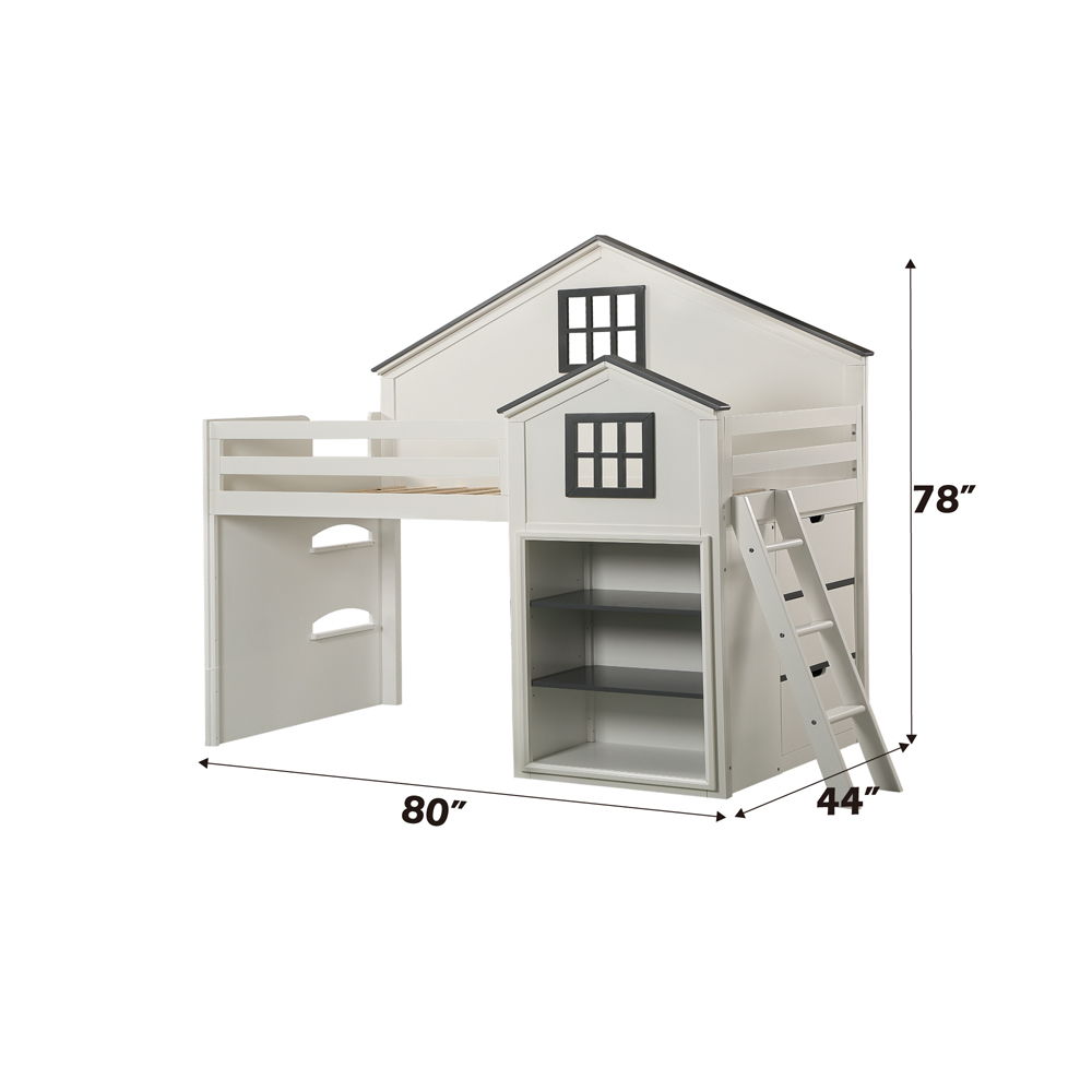 Ratana - Loft Bed - Gray & White - Urban Living Furniture (Los Angeles, CA)