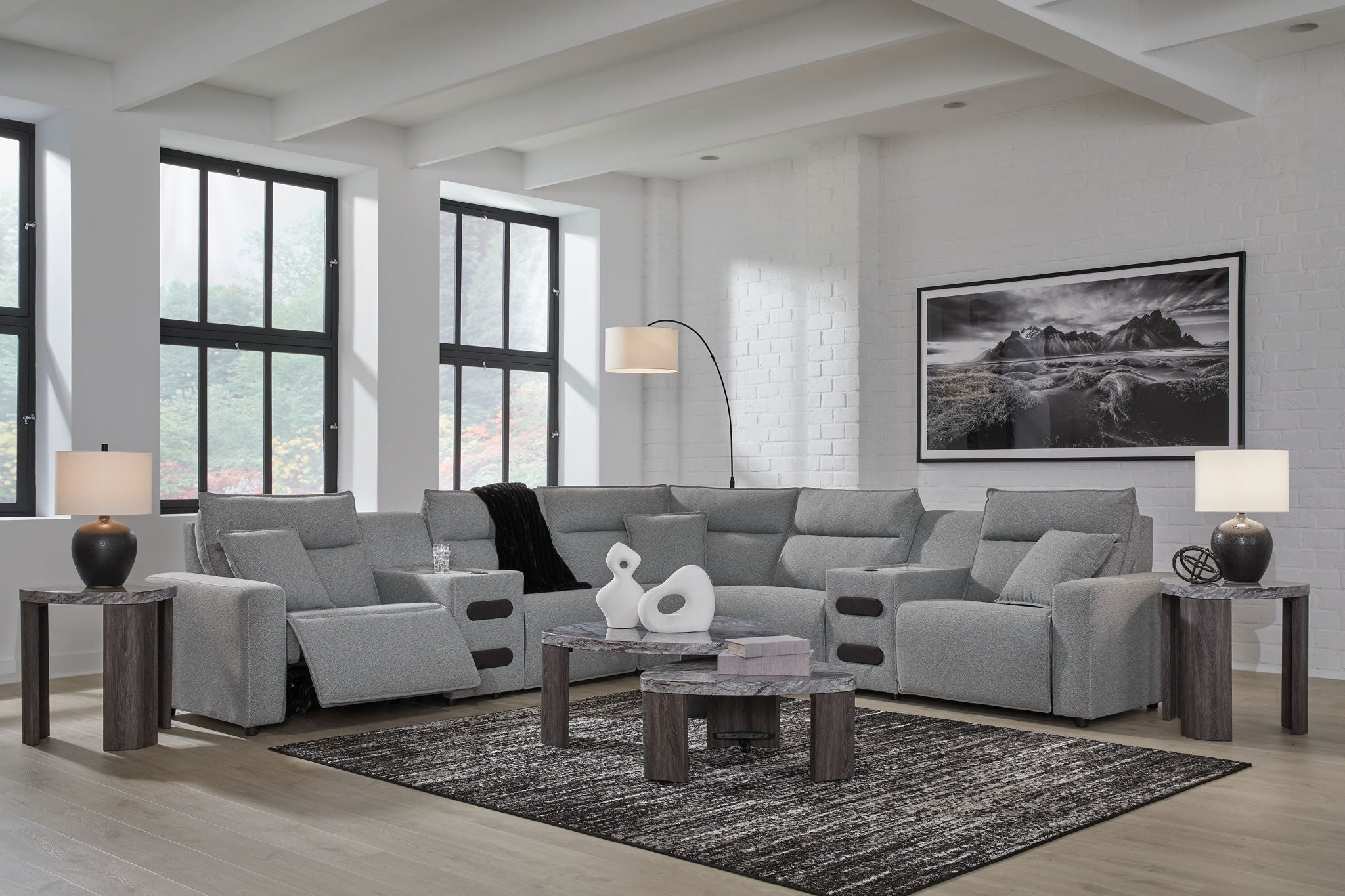 ModMax II - Salt And Pepper - Reclining Sectional - Urban Living Furniture (Los Angeles, CA)