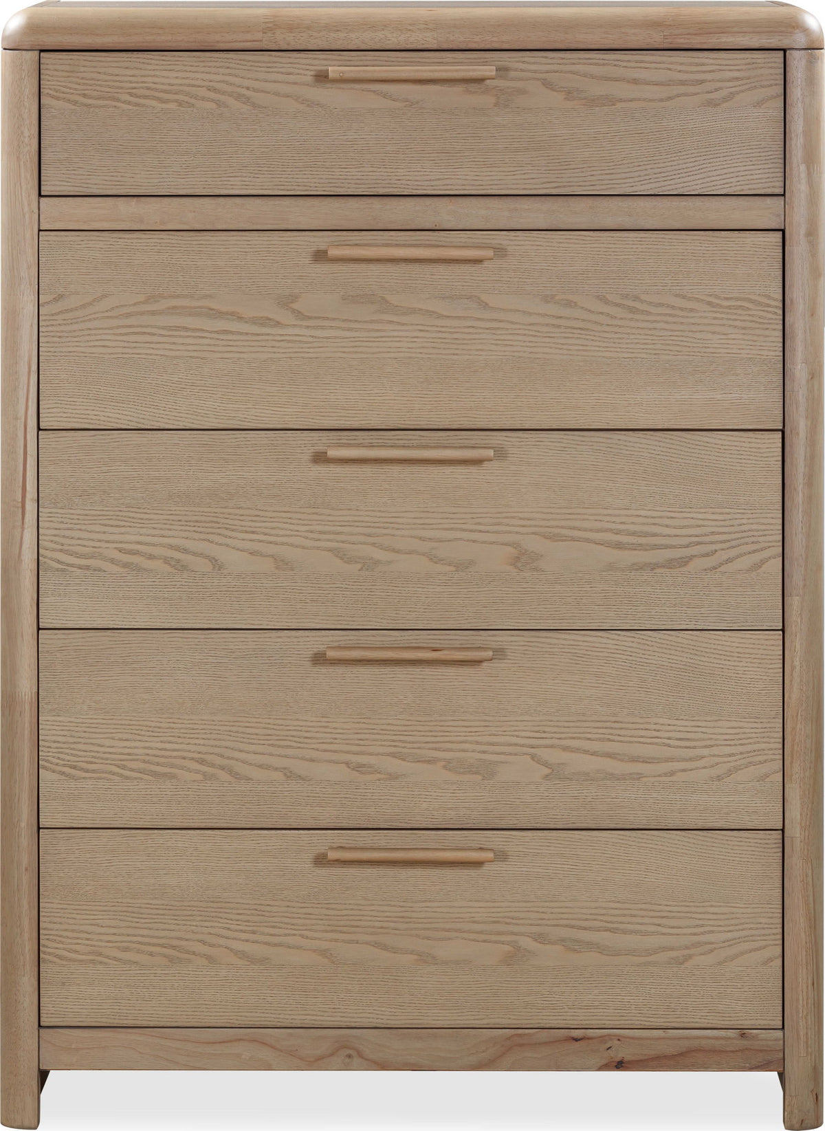 Furano - Five Drawer Ash Wood Chest - Ginger