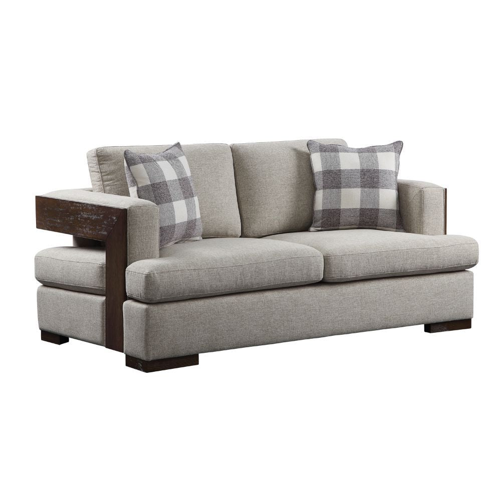 Niamey - Loveseat With 2 Pillows - Fabric & Walnut - Urban Living Furniture (Los Angeles, CA)