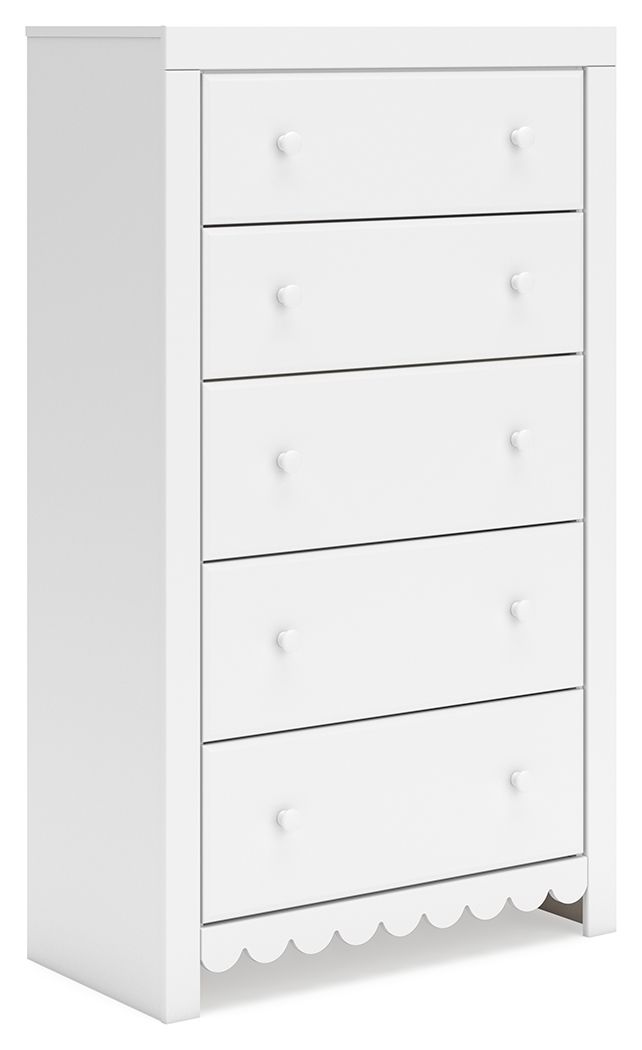 Mollviney - White - Five Drawer Chest - Urban Living Furniture (Los Angeles, CA)