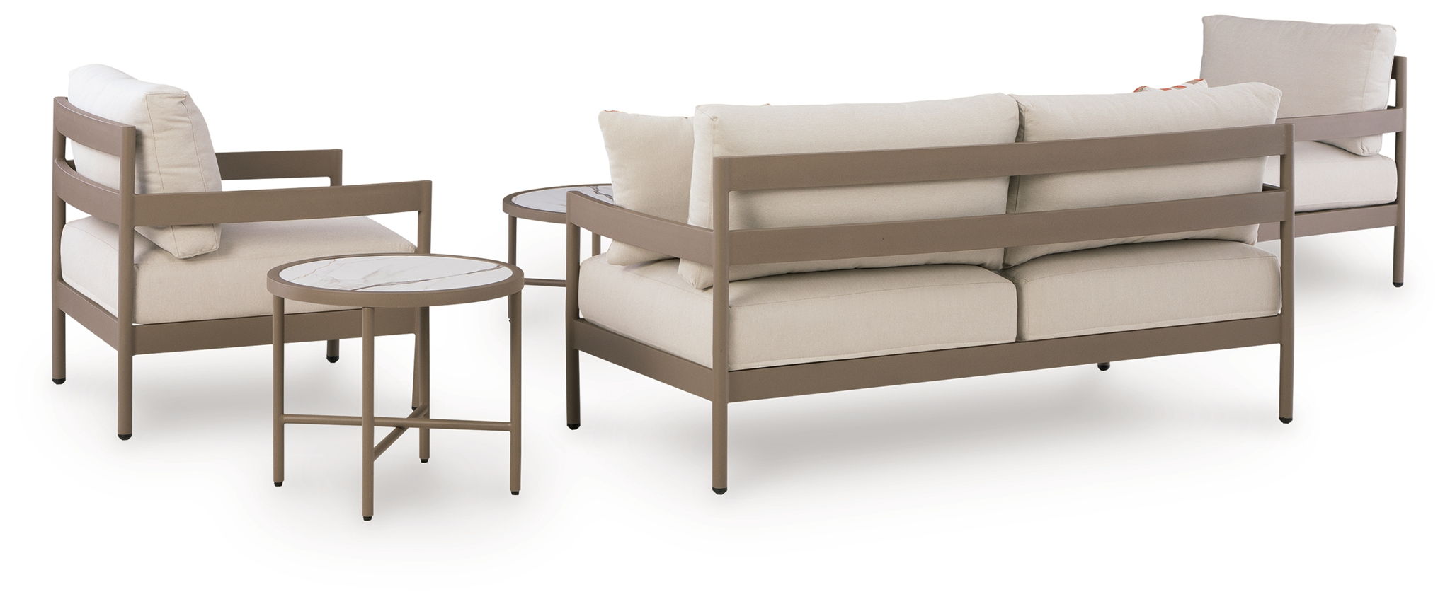 Bluff Trail - Loveseat, Lounge Chairs, Tables Set (Set of 5) - Beige - Urban Living Furniture (Los Angeles, CA)