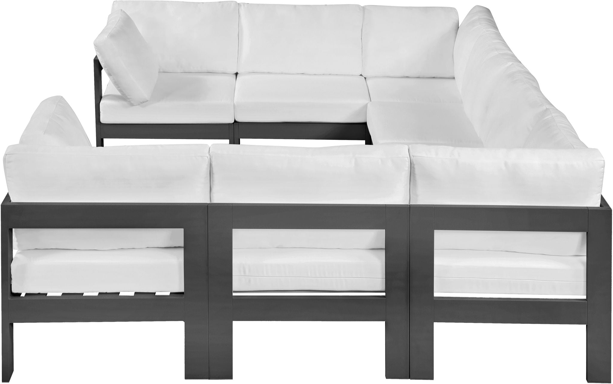 Nizuc - Outdoor Patio 8 Piece Modular Sectional With Gray Frame - Urban Living Furniture (Los Angeles, CA)