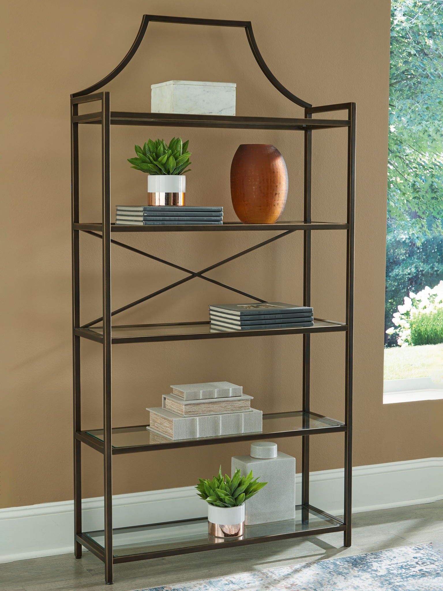 Bernonly - Antique Bronze Finish - Bookcase - Urban Living Furniture (Los Angeles, CA)