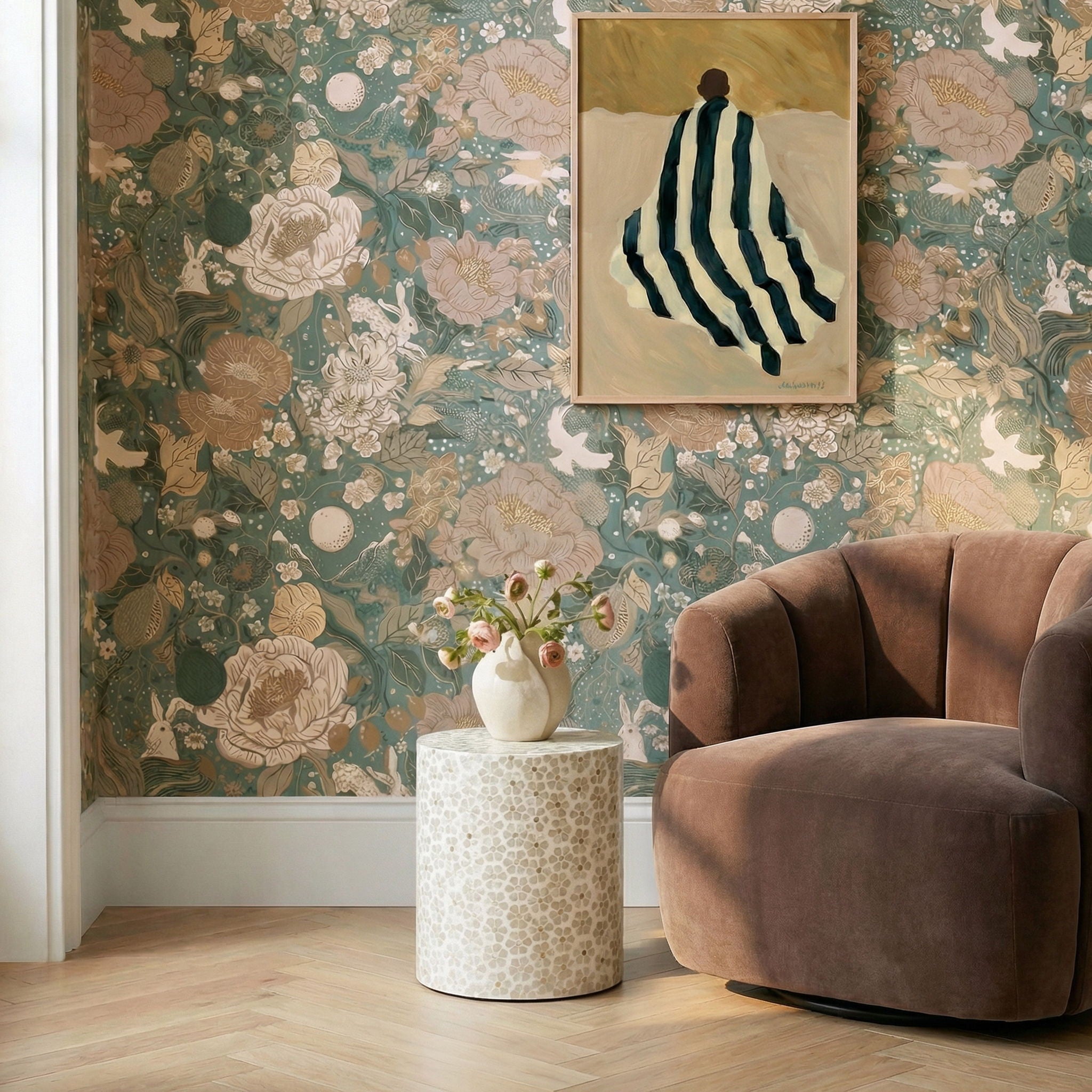 Lorna - Capiz Shell Motif Stool - Pearl Petal - Urban Living Furniture (Los Angeles, CA)