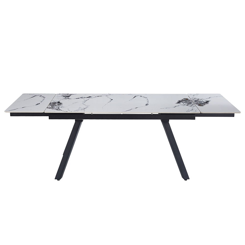 Damita - Ceramic Top Dining Table - White & Black - Urban Living Furniture (Los Angeles, CA)