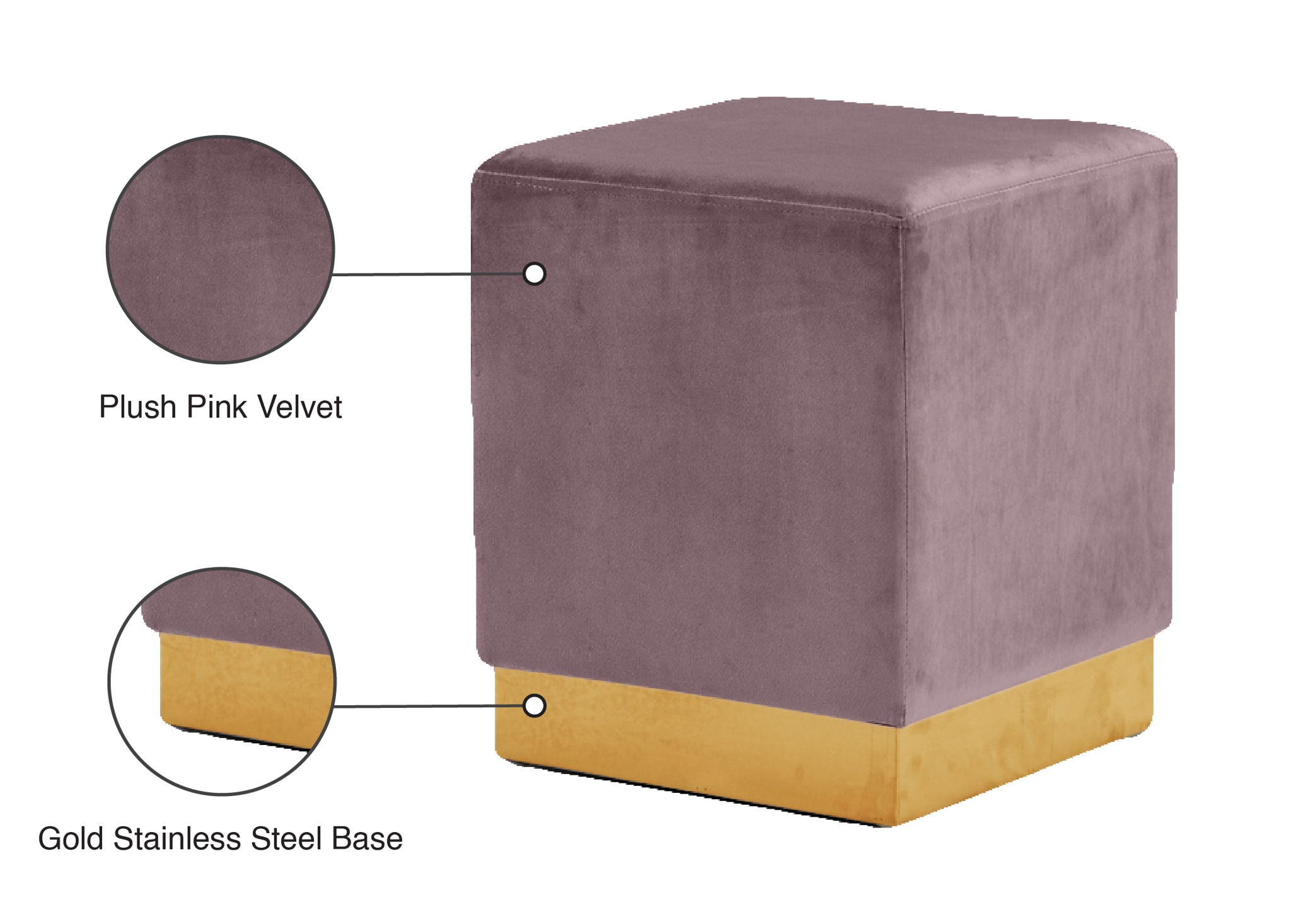 Jax - Stool Ottoman with Gold Base - Urban Living Furniture (Los Angeles, CA)