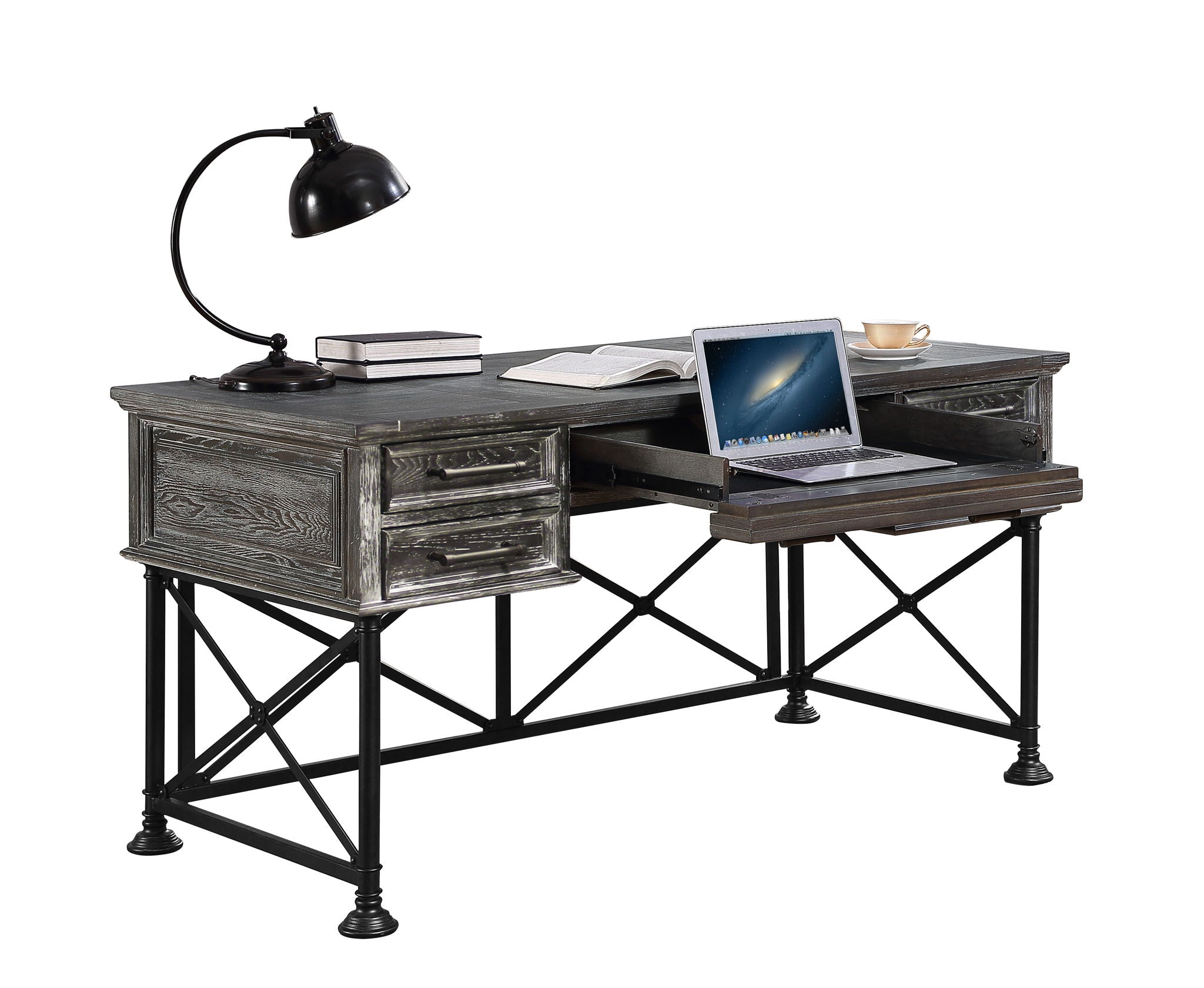 Gramercy Park - Writing Desk With Lateral File - Vintage Burnished Smoke - Urban Living Furniture (Los Angeles, CA)