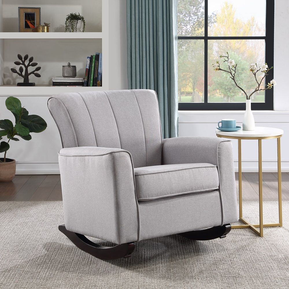 Denzell - Rocking Chair - Light Gray Linen - Urban Living Furniture (Los Angeles, CA)