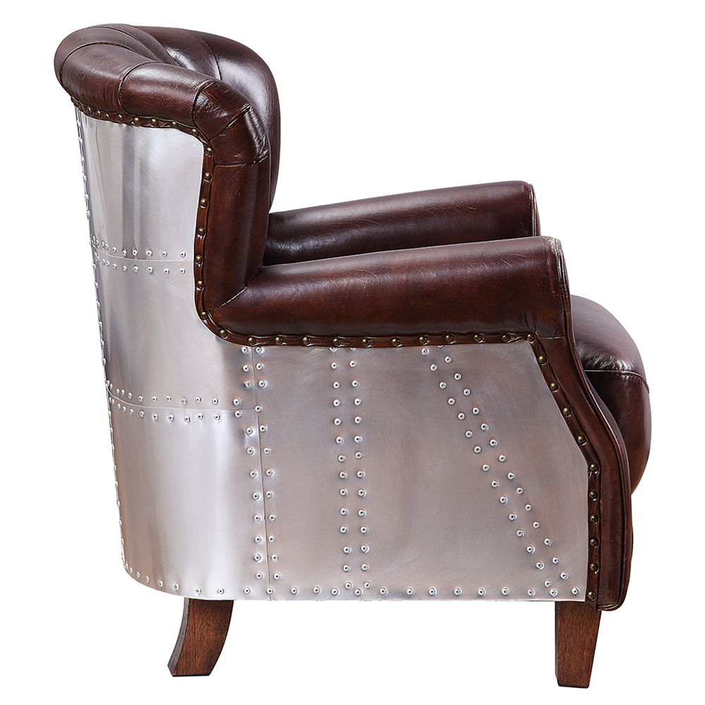 Brancaster - Accent Chair - Vintage Brown & Aluminum - Urban Living Furniture (Los Angeles, CA)