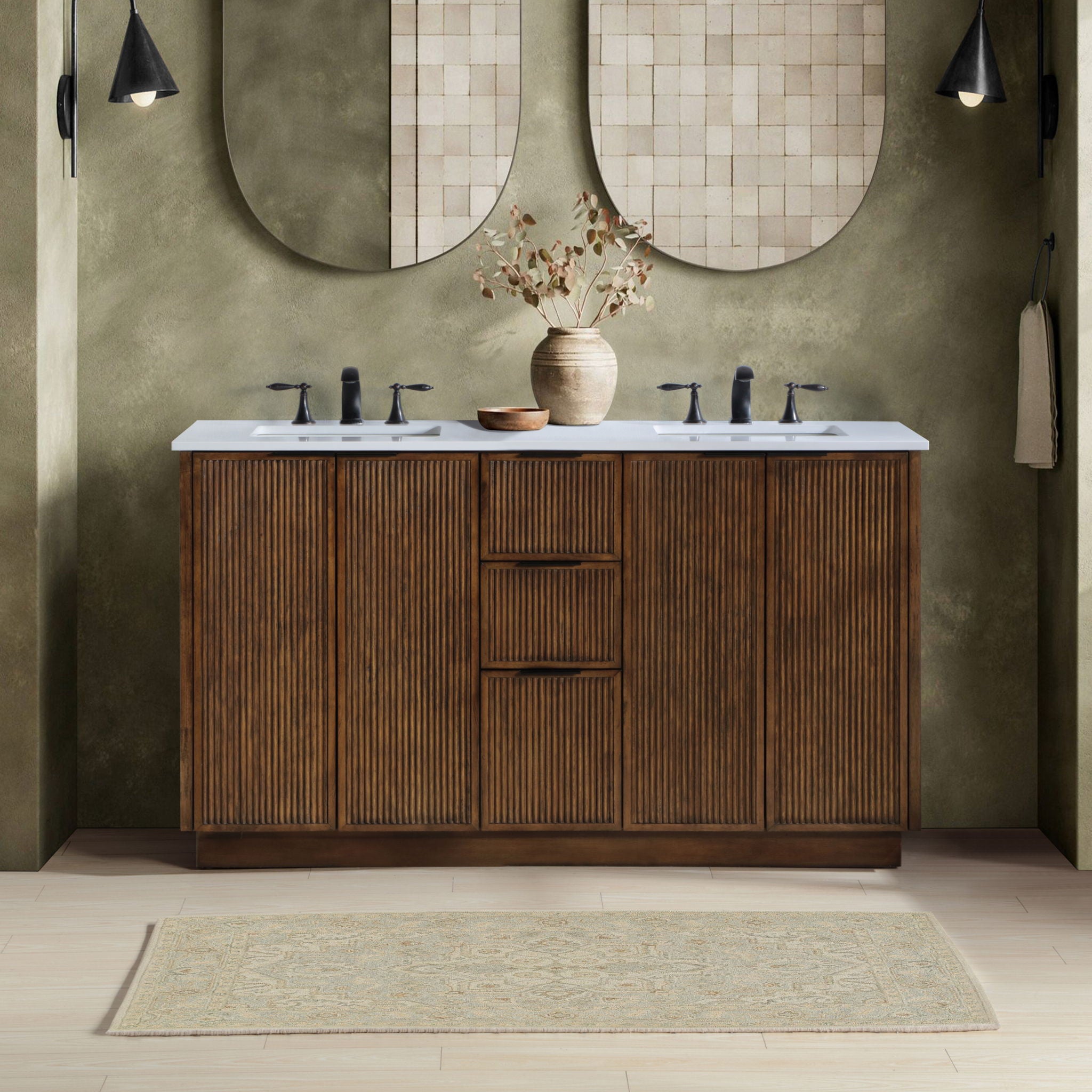 Willard - Engineered Stone And Solid Wood Bathroom Vanity - Urban Living Furniture (Los Angeles, CA)