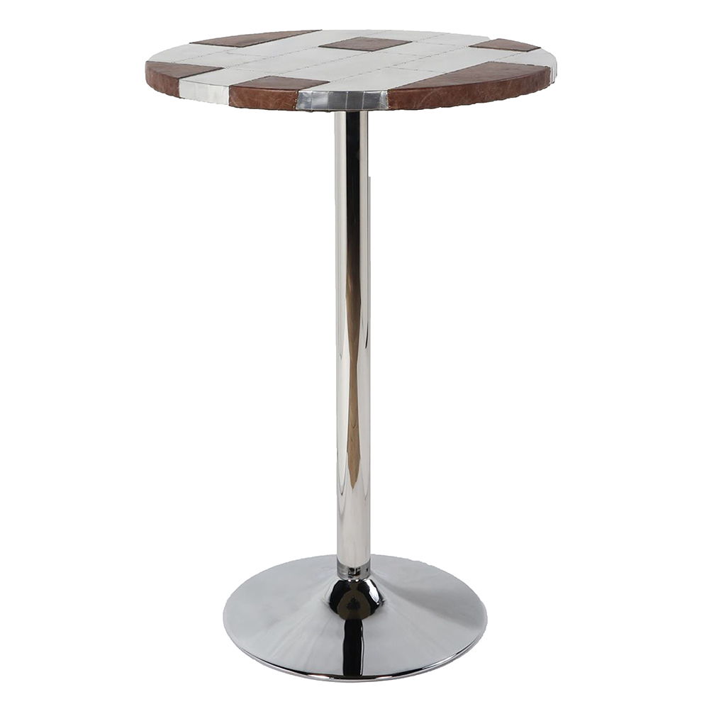 Brancaster - Bar Table - Retro Brown Top Grain Leather & Aluminum - Urban Living Furniture (Los Angeles, CA)