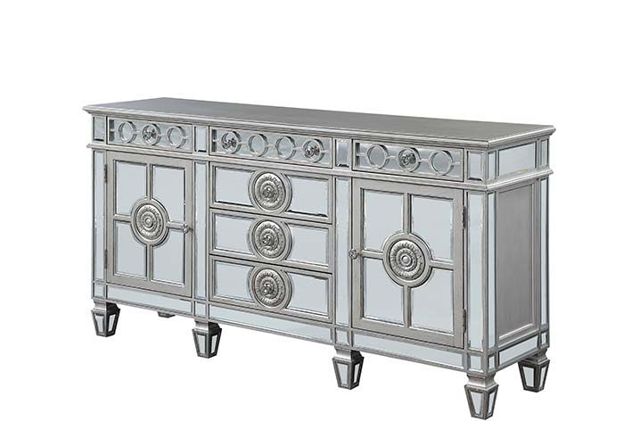 Varian - 36" Server - Mirrored & Antique Platinum - Urban Living Furniture (Los Angeles, CA)