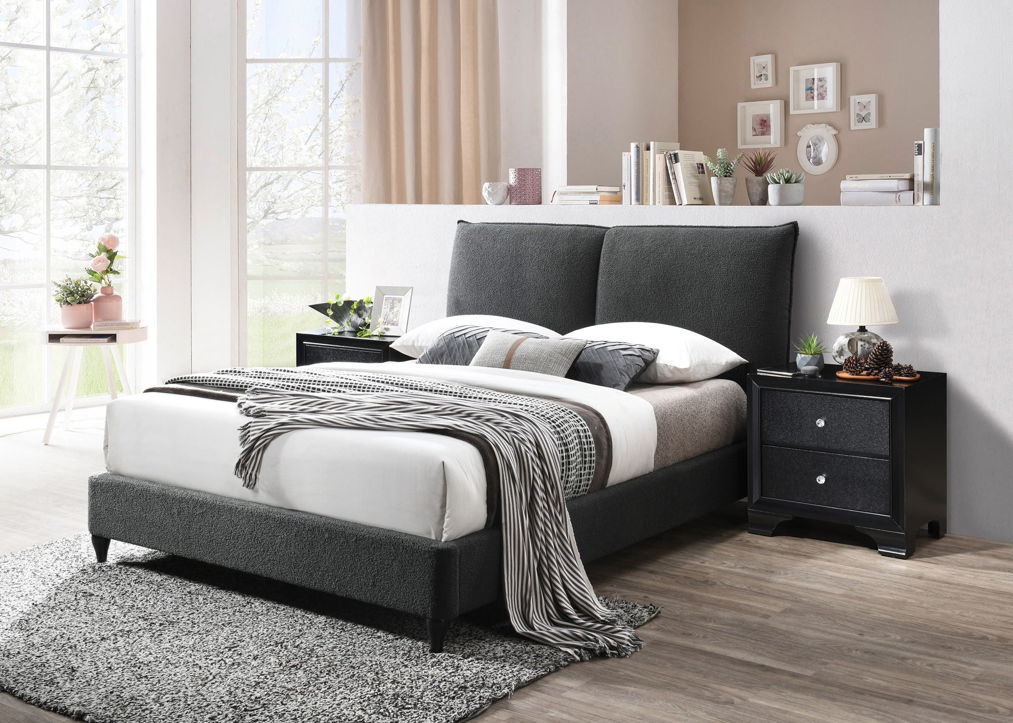 Jenn - King 2 Piece Bedroom Set - Charcoal - Urban Living Furniture (Los Angeles, CA)