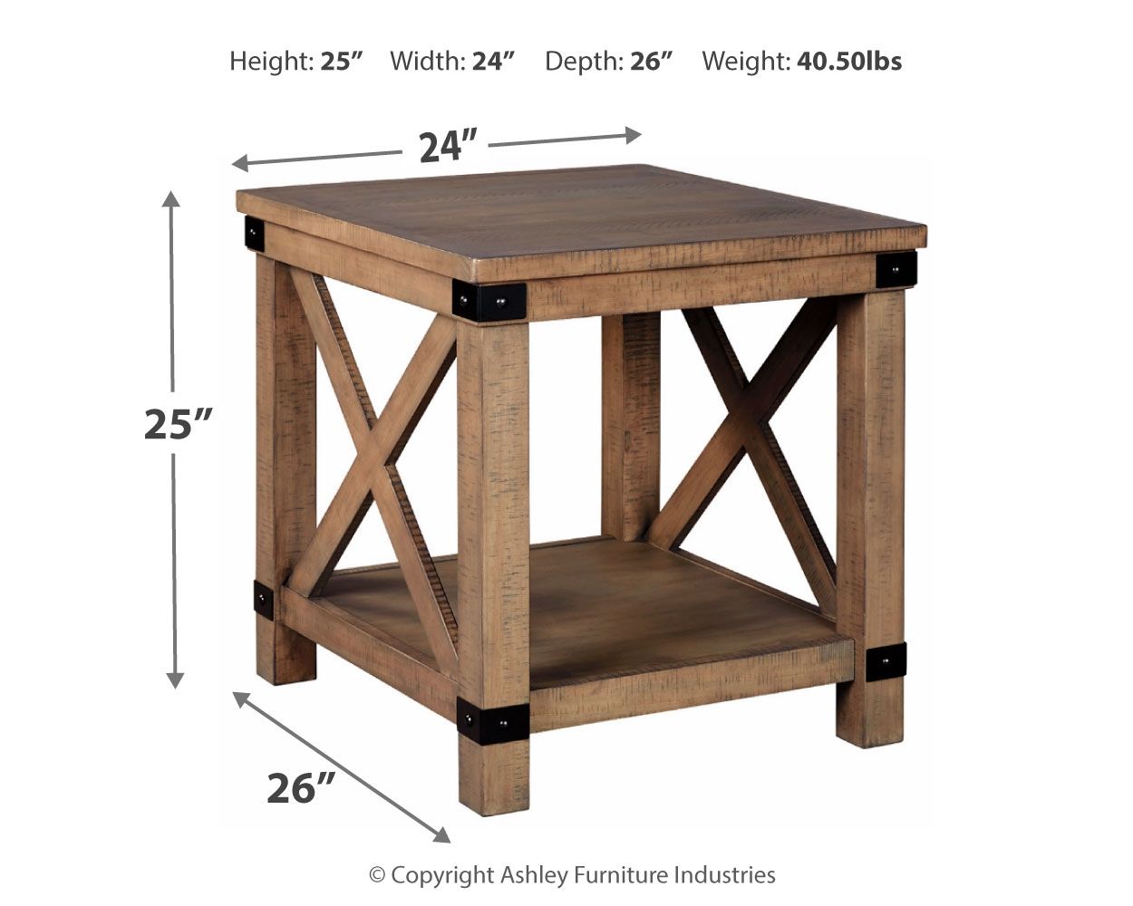 Aldwin - Gray - Rectangular End Table - Crossbuck Styling - Urban Living Furniture (Los Angeles, CA)