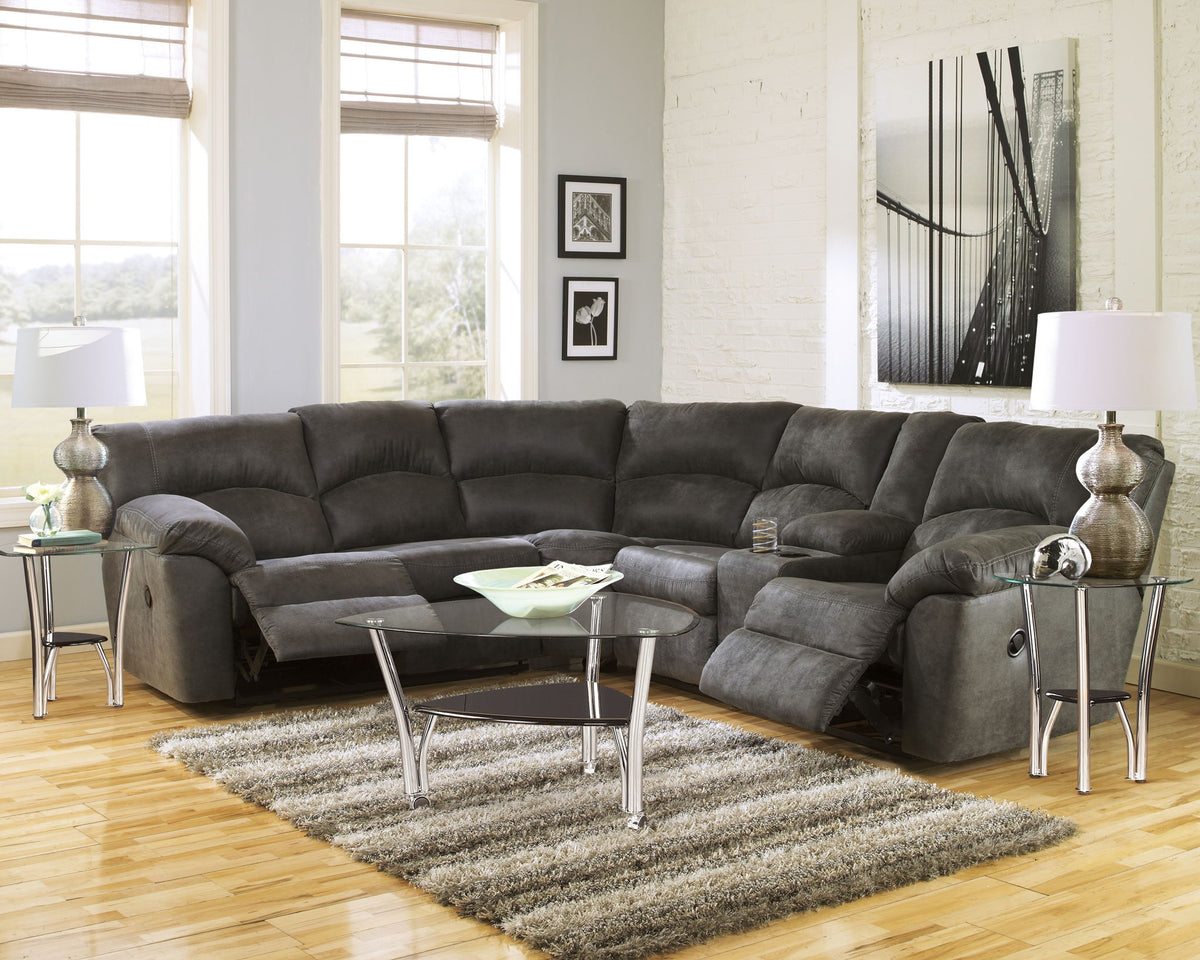 Tambo - Right Arm Facing Loveseat With Console 2 Pc Sectional - Pewter - Urban Living Furniture (Los Angeles, CA)