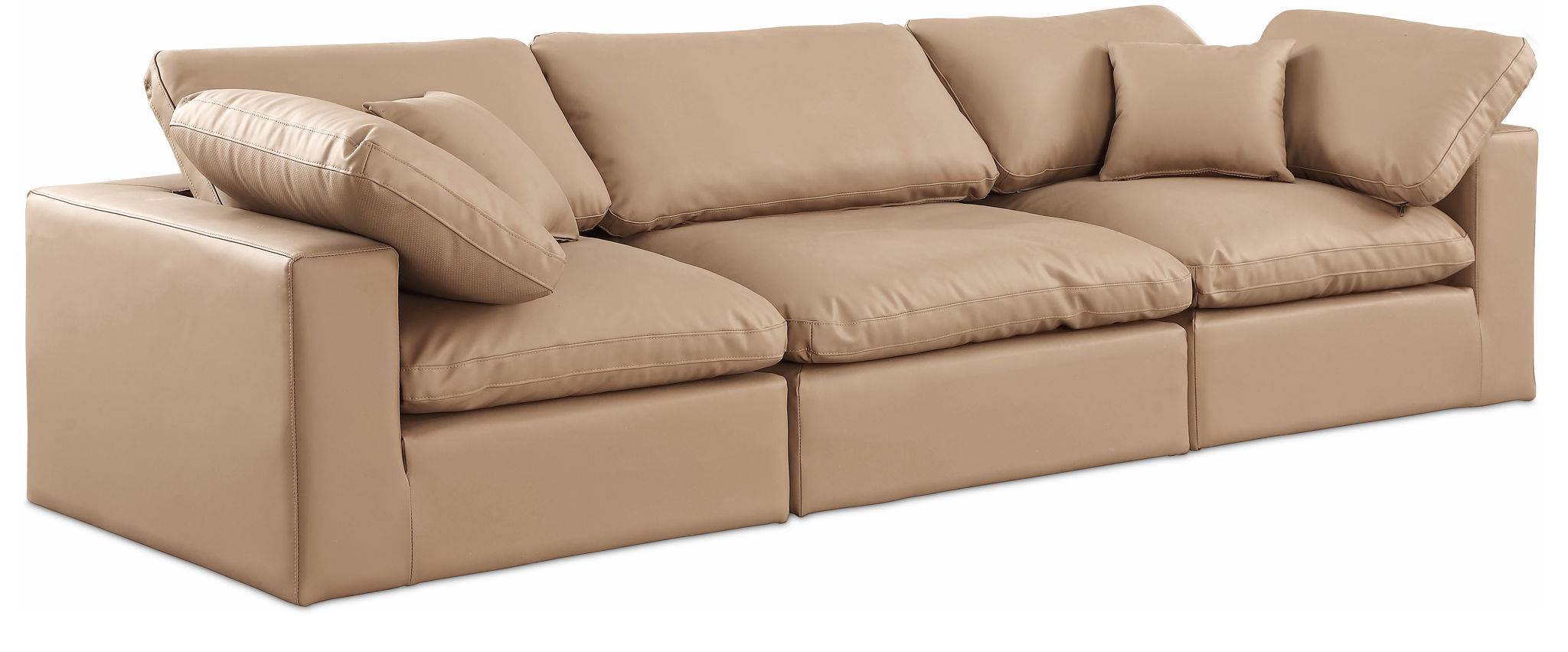 Comfy - Faux Leather Modular Sofa 3 Seats - Tan - Urban Living Furniture (Los Angeles, CA)