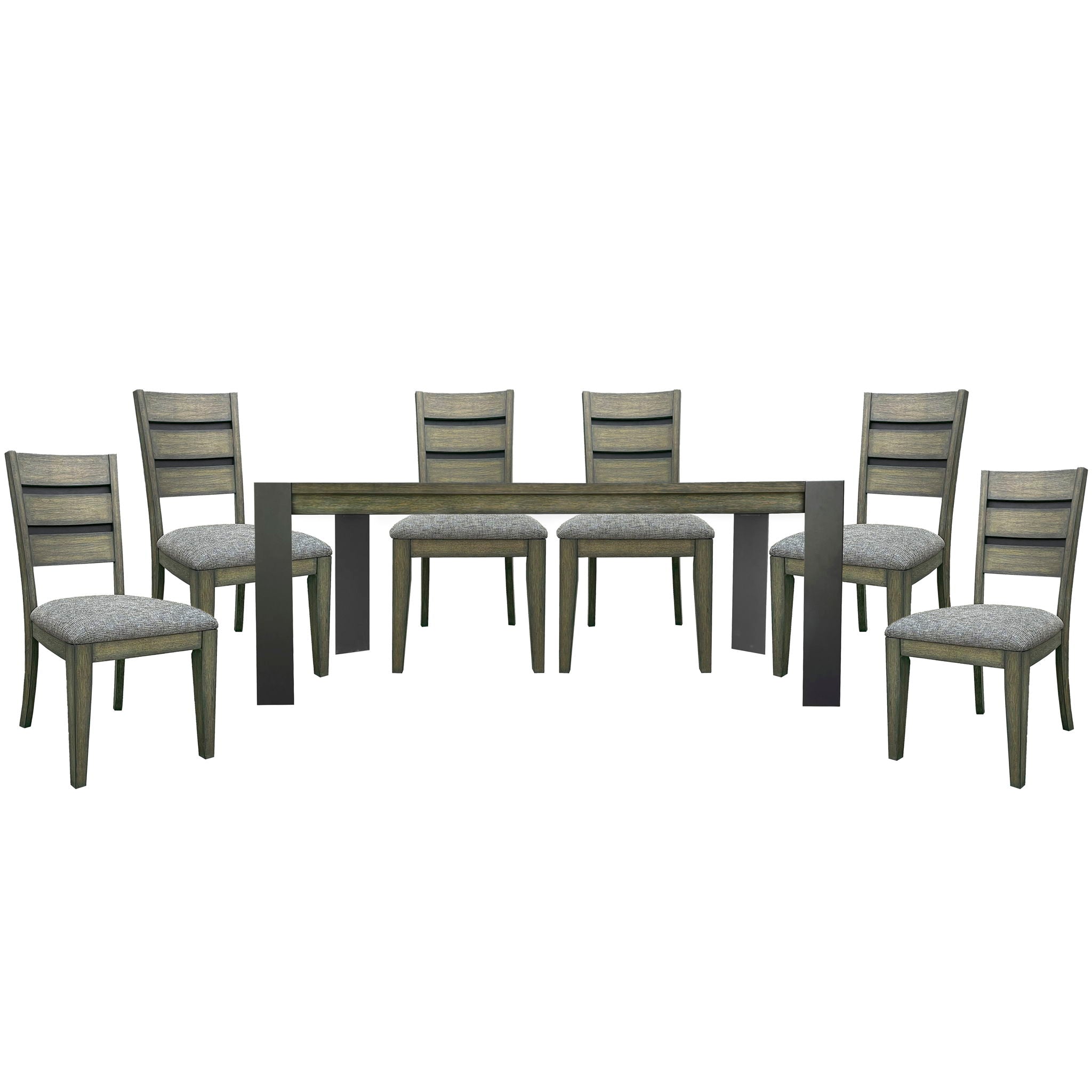 Cedar Fork - 78" Dining Table With 6 Ladderback Chairs - Smoked Arabica - Urban Living Furniture (Los Angeles, CA)