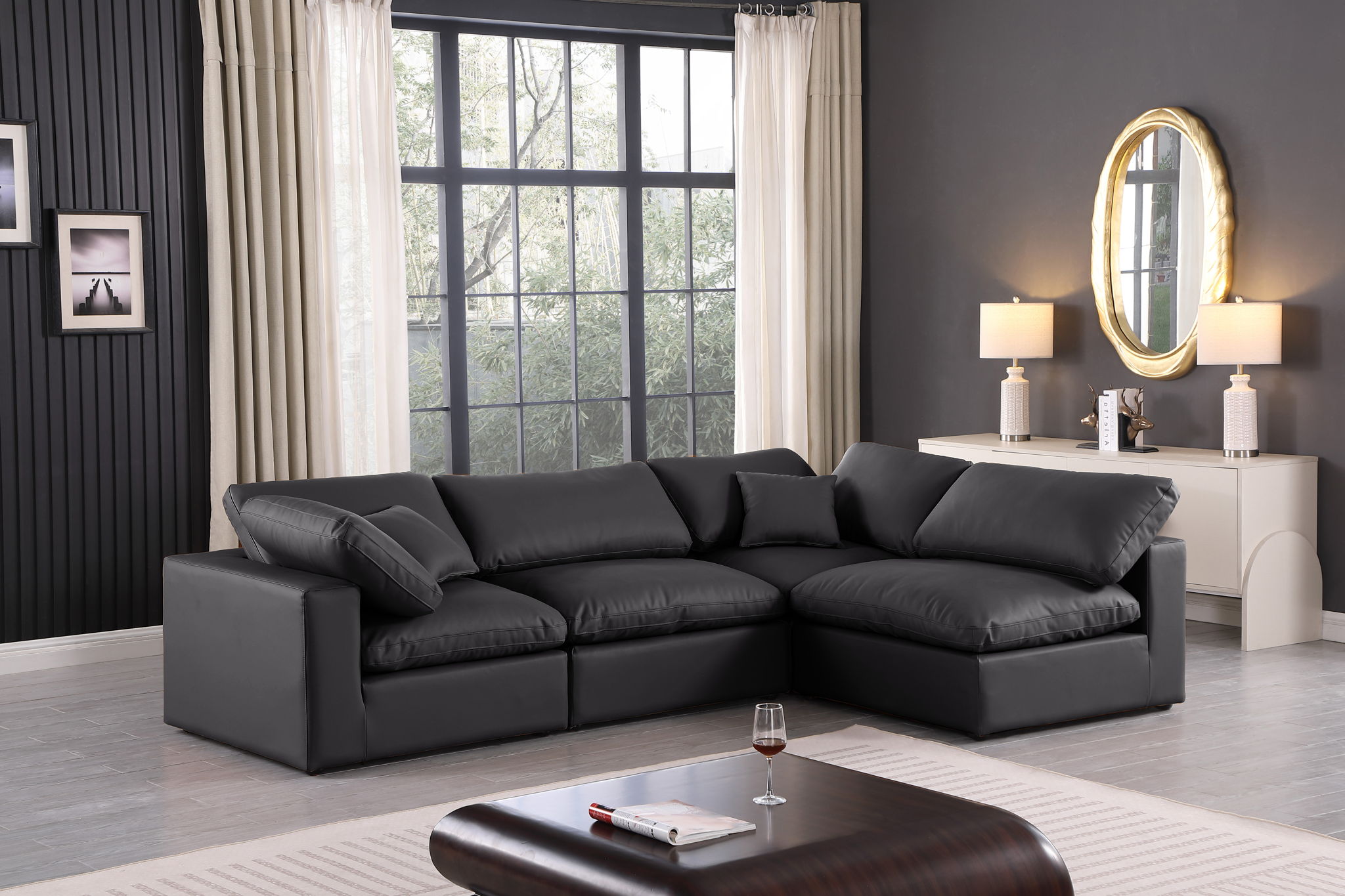Comfy - 4 Piece Faux Leather Modular Armless Sectional - Urban Living Furniture (Los Angeles, CA)
