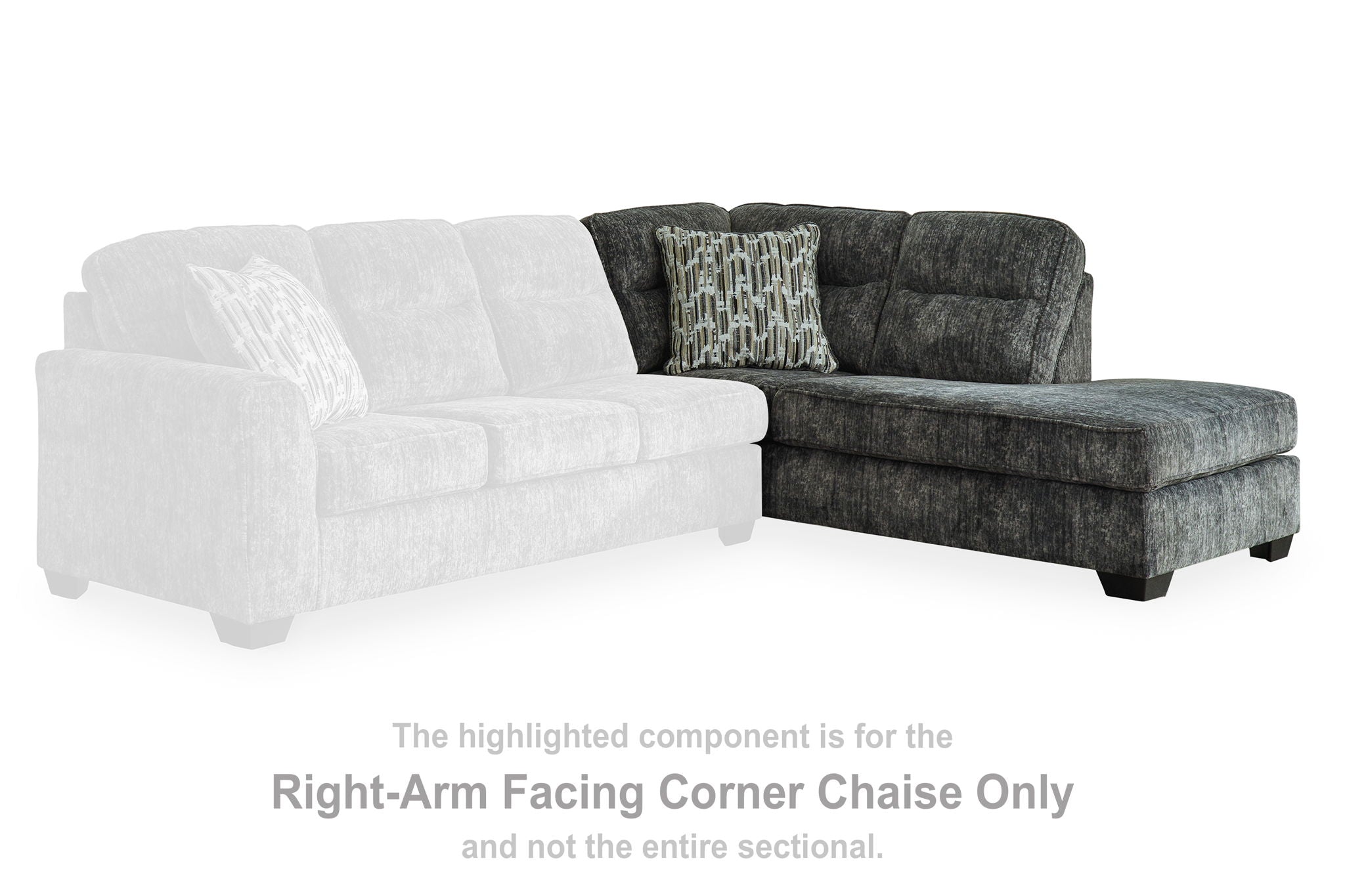 Lonoke - Gunmetal - Raf Corner Chaise - Urban Living Furniture (Los Angeles, CA)