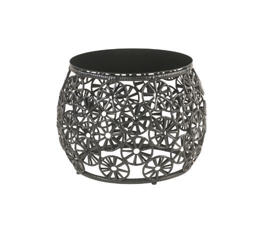 Hikre - Patio Lounge Chair & Side Table - Clear Glass, Charcoal Fabric & Black Wicker - Urban Living Furniture (Los Angeles, CA)