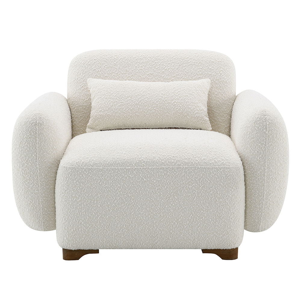 Darius - Chair With Pillow - Beige Boucle - Urban Living Furniture (Los Angeles, CA)