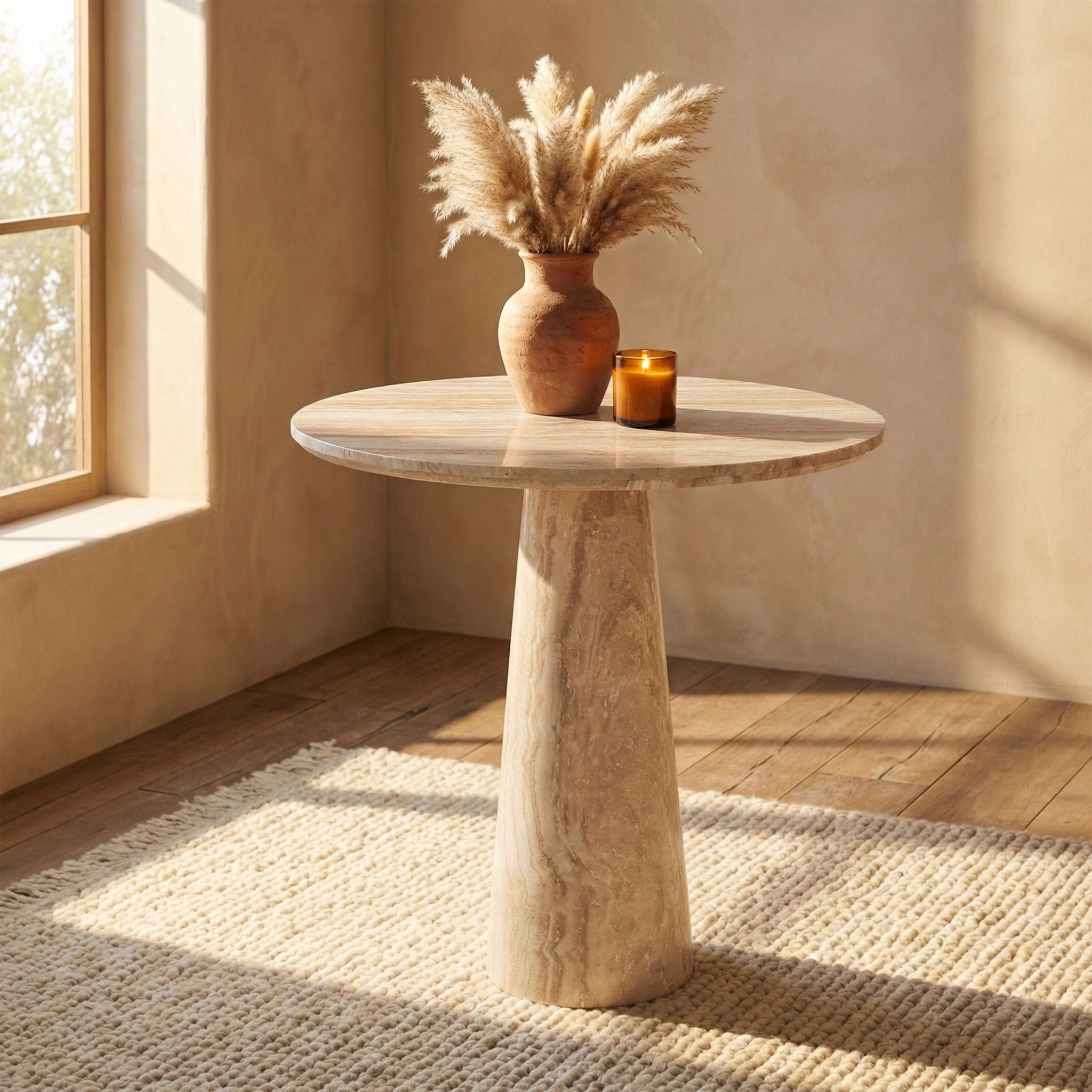 Fontelina - 30" Genuine Marble Bistro Dining Table - Urban Living Furniture (Los Angeles, CA)