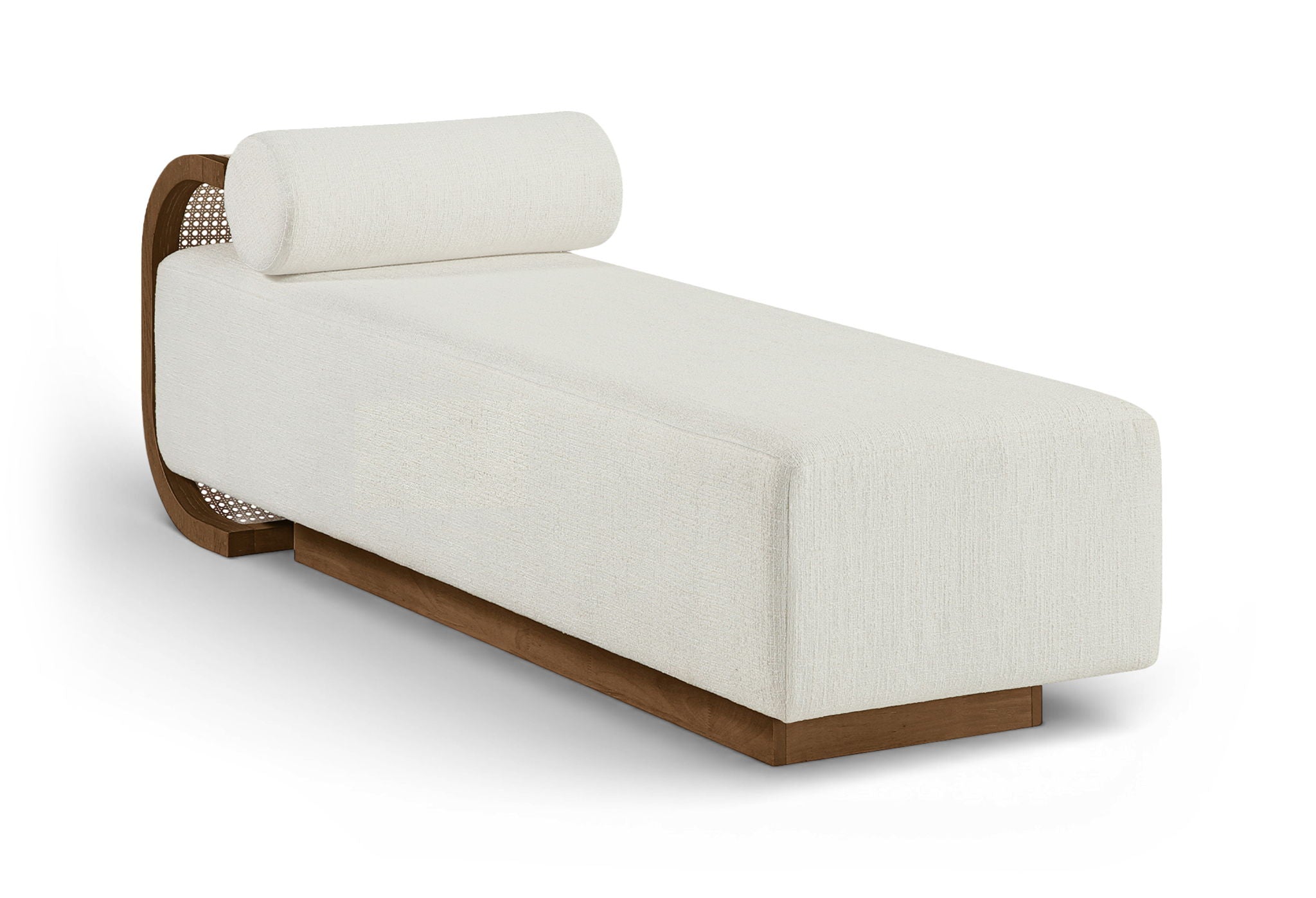 Zephyr - Linen Textured Fabric Upholstered Chaise - Painted Brown Walnut Base - Urban Living Furniture (Los Angeles, CA)