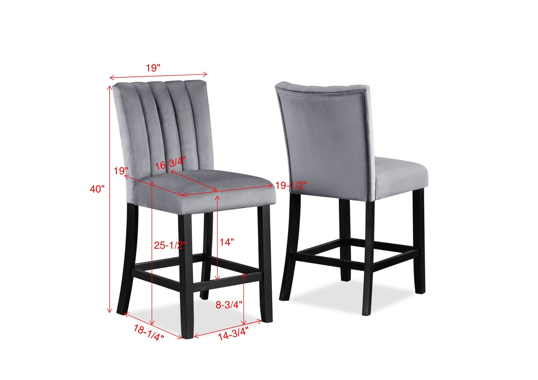 Pascal - Counter Height Chair (Set of 2) - Dark Gray - Urban Living Furniture (Los Angeles, CA)
