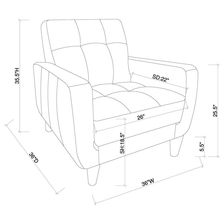 Aaron - Upholstered Track Arm Tufted Accent Chair - Black - Urban Living Furniture (Los Angeles, CA)
