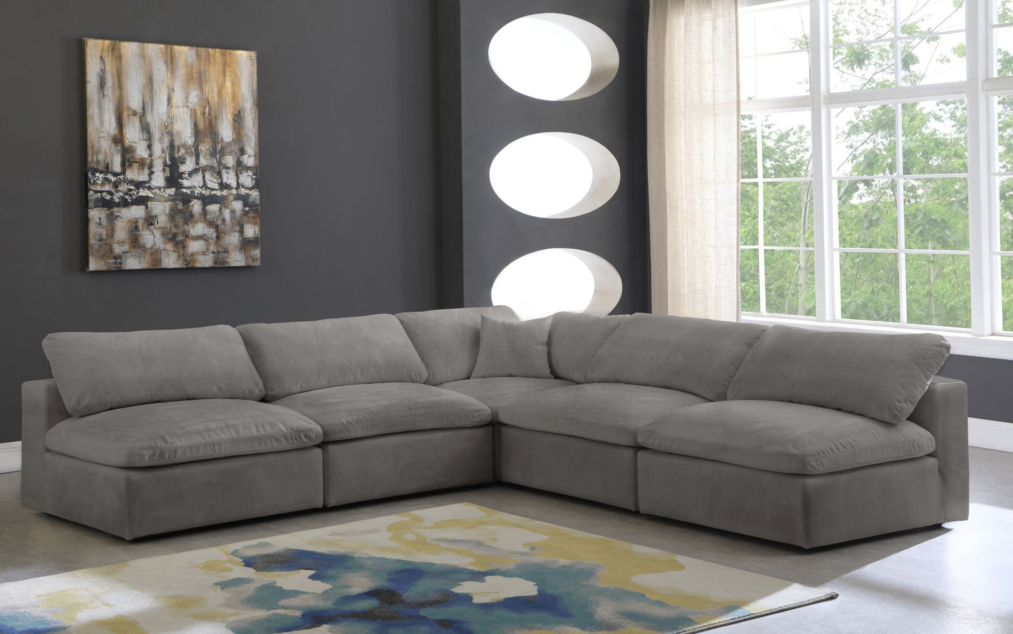 Cozy - 5 Piece Modular Corner Armless Sectional - Urban Living Furniture (Los Angeles, CA)