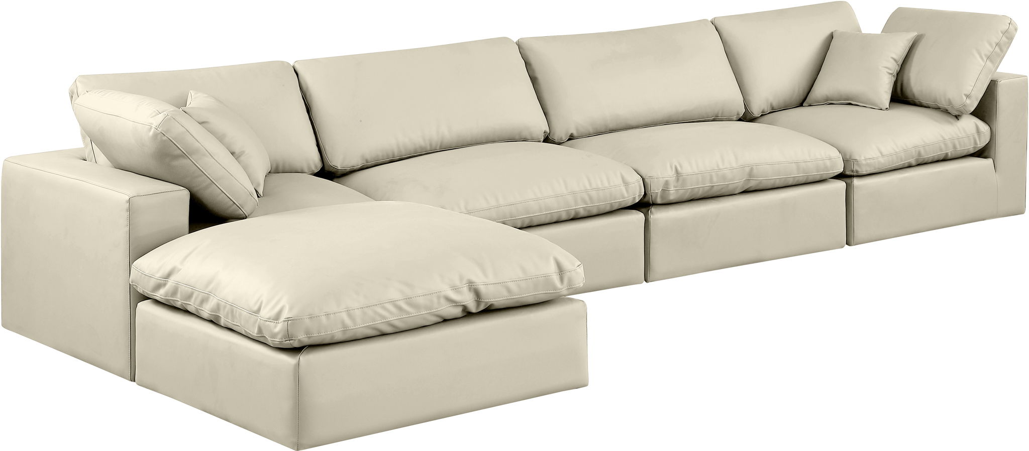 Comfy - 5 Piece Faux Leather Modular Sectional With Chaise - Urban Living Furniture (Los Angeles, CA)