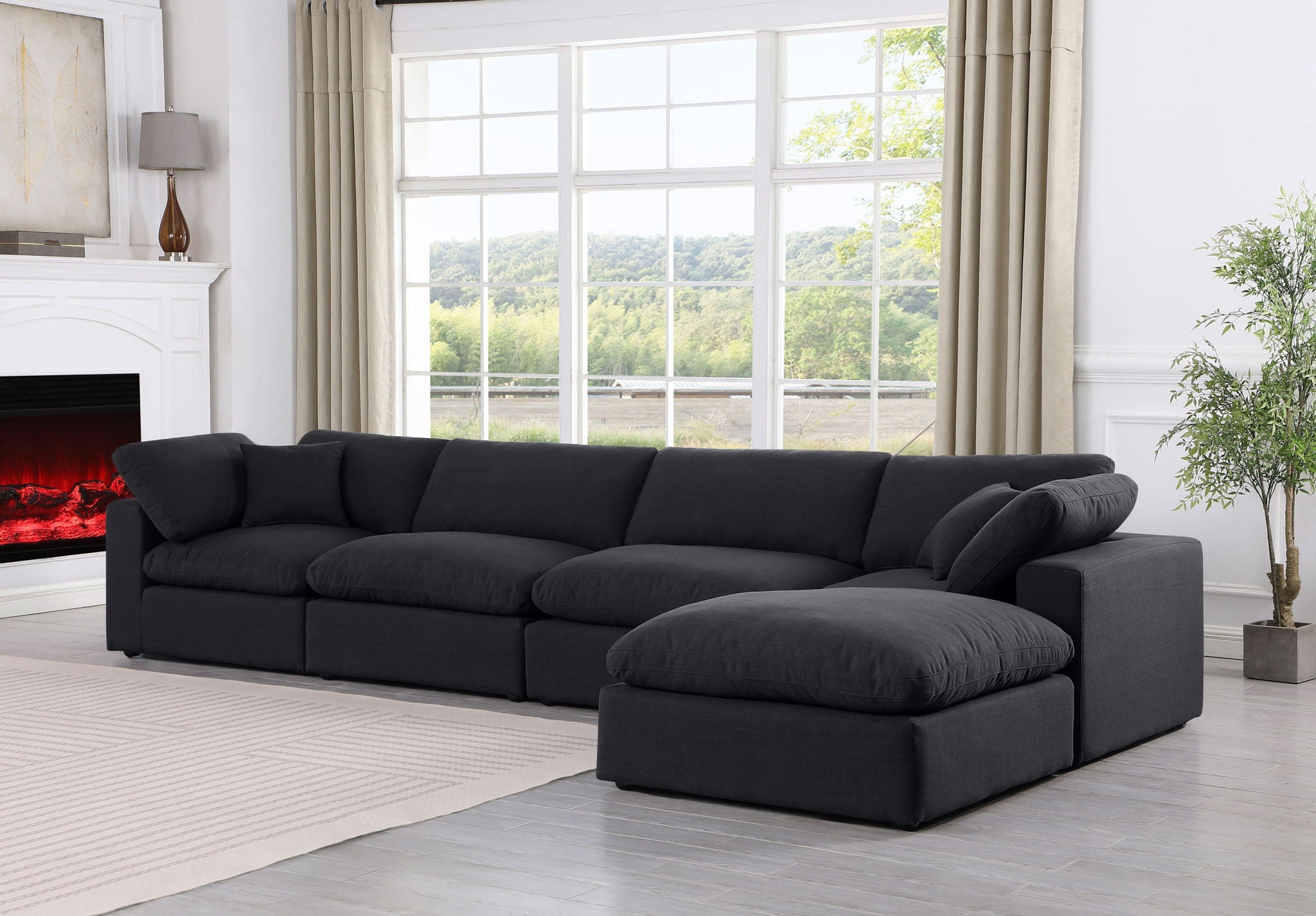 Comfy - 5 Piece Linen Modular Sectional With Chaise - Urban Living Furniture (Los Angeles, CA)