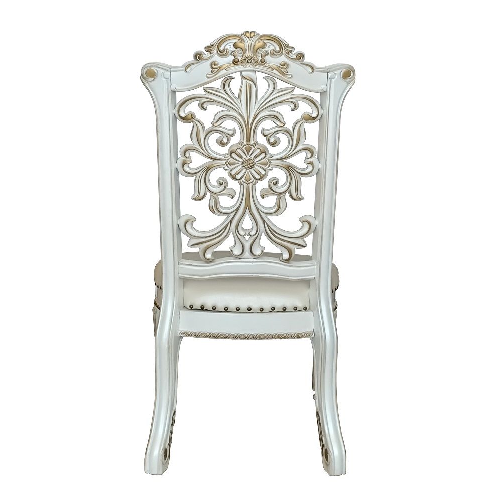 Vendome - 48" Side Chair (Set of 2) - Synthetic Leather & Antique Pearl - Urban Living Furniture (Los Angeles, CA)