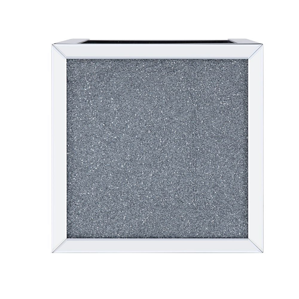 Noralie - End Table With Open Storage Compartment - Clear Glass, Mirrored & Faux Diamonds - Urban Living Furniture (Los Angeles, CA)