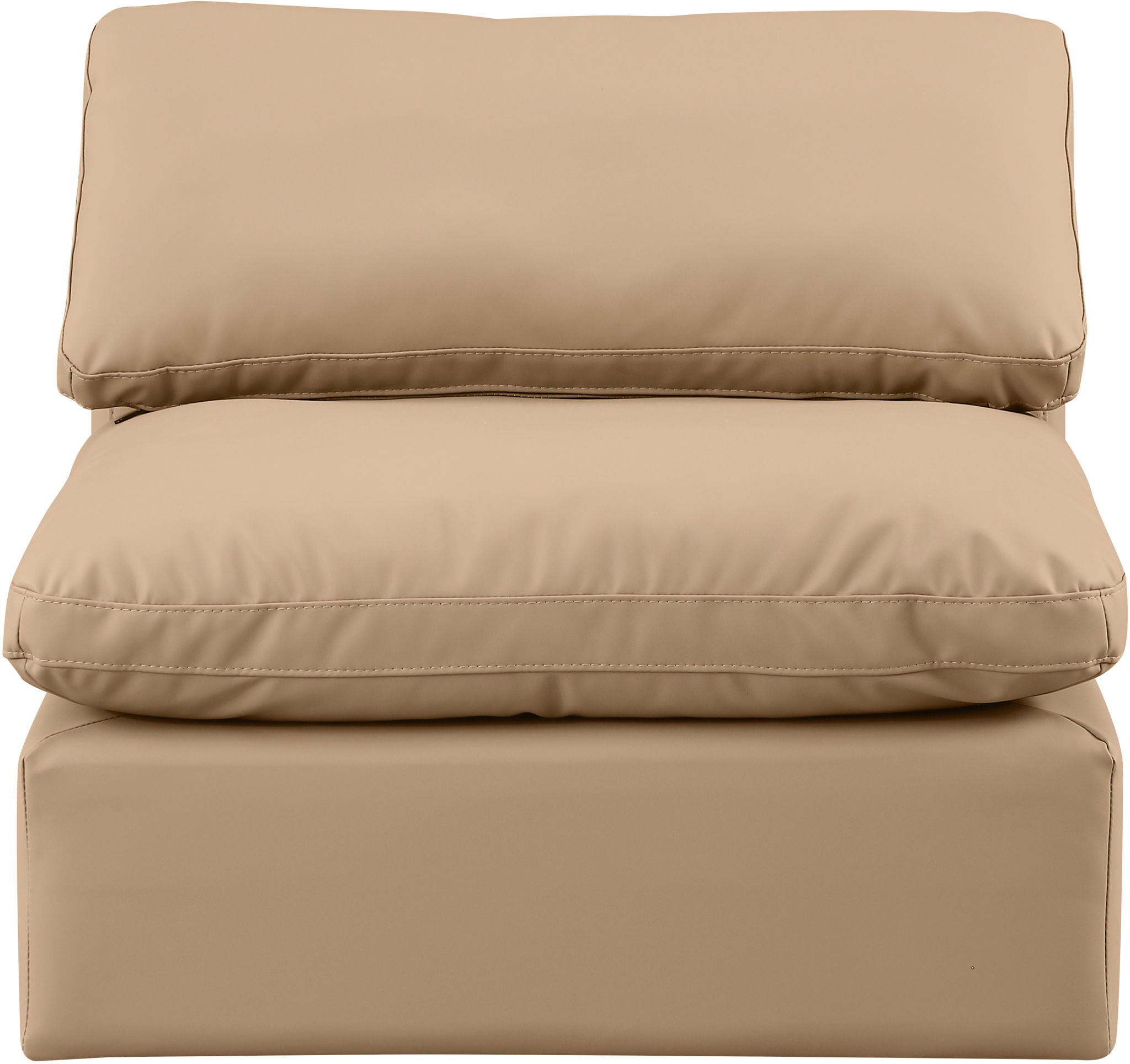 Indulge - Faux Leather Armless Chair - Tan - Urban Living Furniture (Los Angeles, CA)