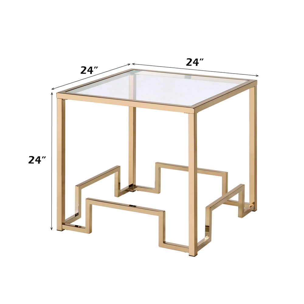 Damien - End Table - Clear Glass & Champagne - Urban Living Furniture (Los Angeles, CA)