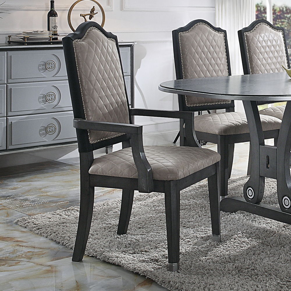 House Beatrice - Arm Chair (Set of 2) - Two Tone Gray Fabric & Charcoal - Urban Living Furniture (Los Angeles, CA)