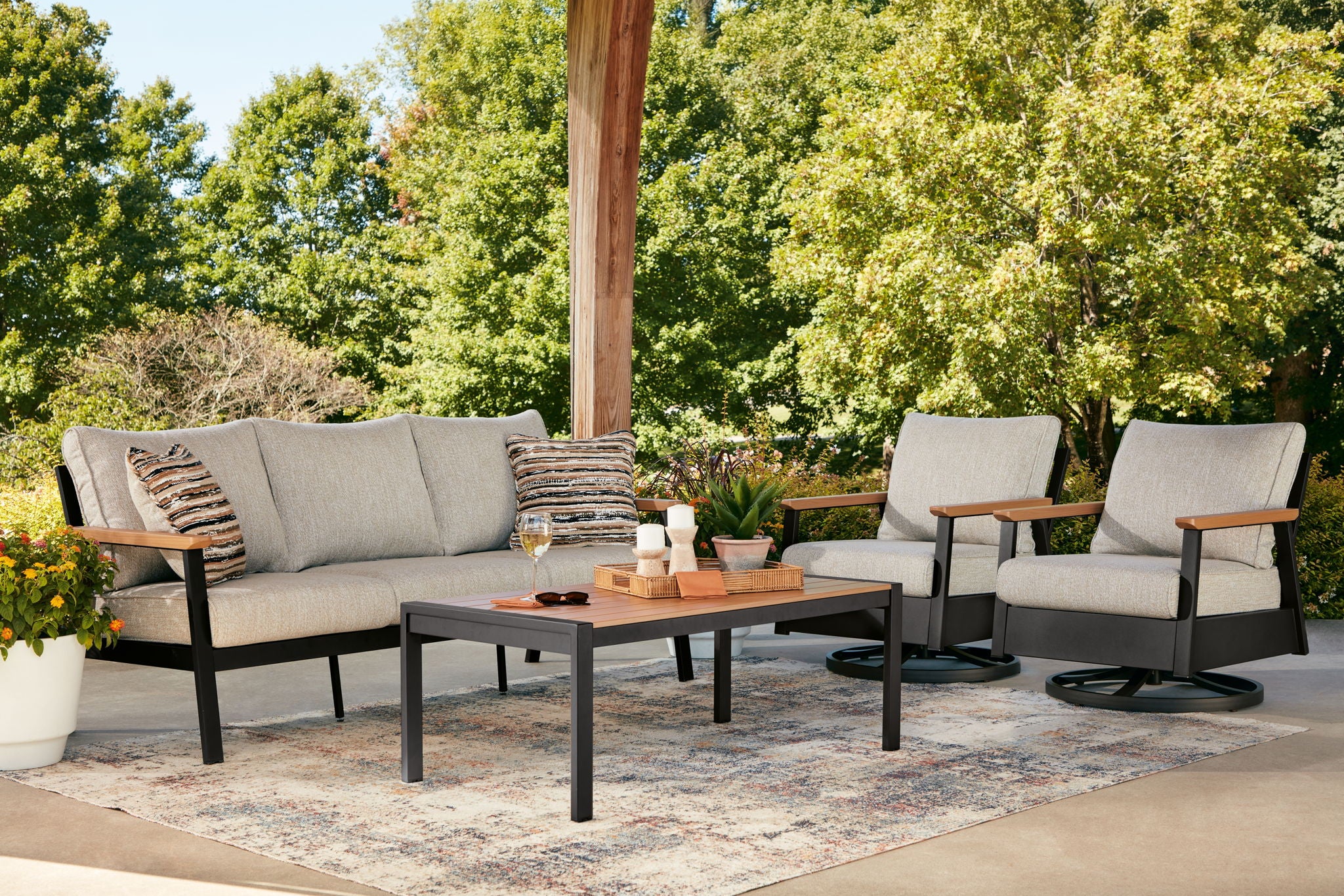 Carmel Highlands - Sofa, Chairs, Table Set (Set of 4) - Dark Brown - Urban Living Furniture (Los Angeles, CA)