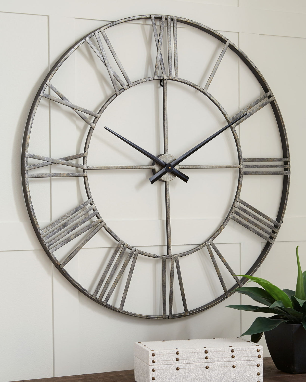 Paquita - Wall Clock - Antique Silver - Urban Living Furniture (Los Angeles, CA)