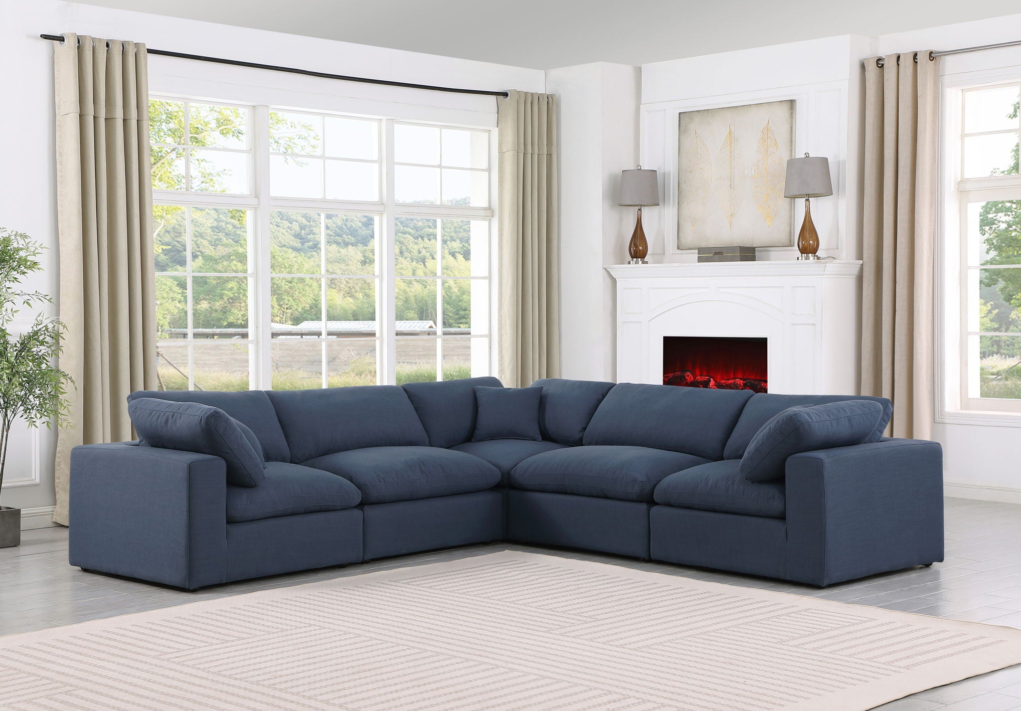 Comfy - 5 Piece Linen Modular Corner Sectional - Urban Living Furniture (Los Angeles, CA)