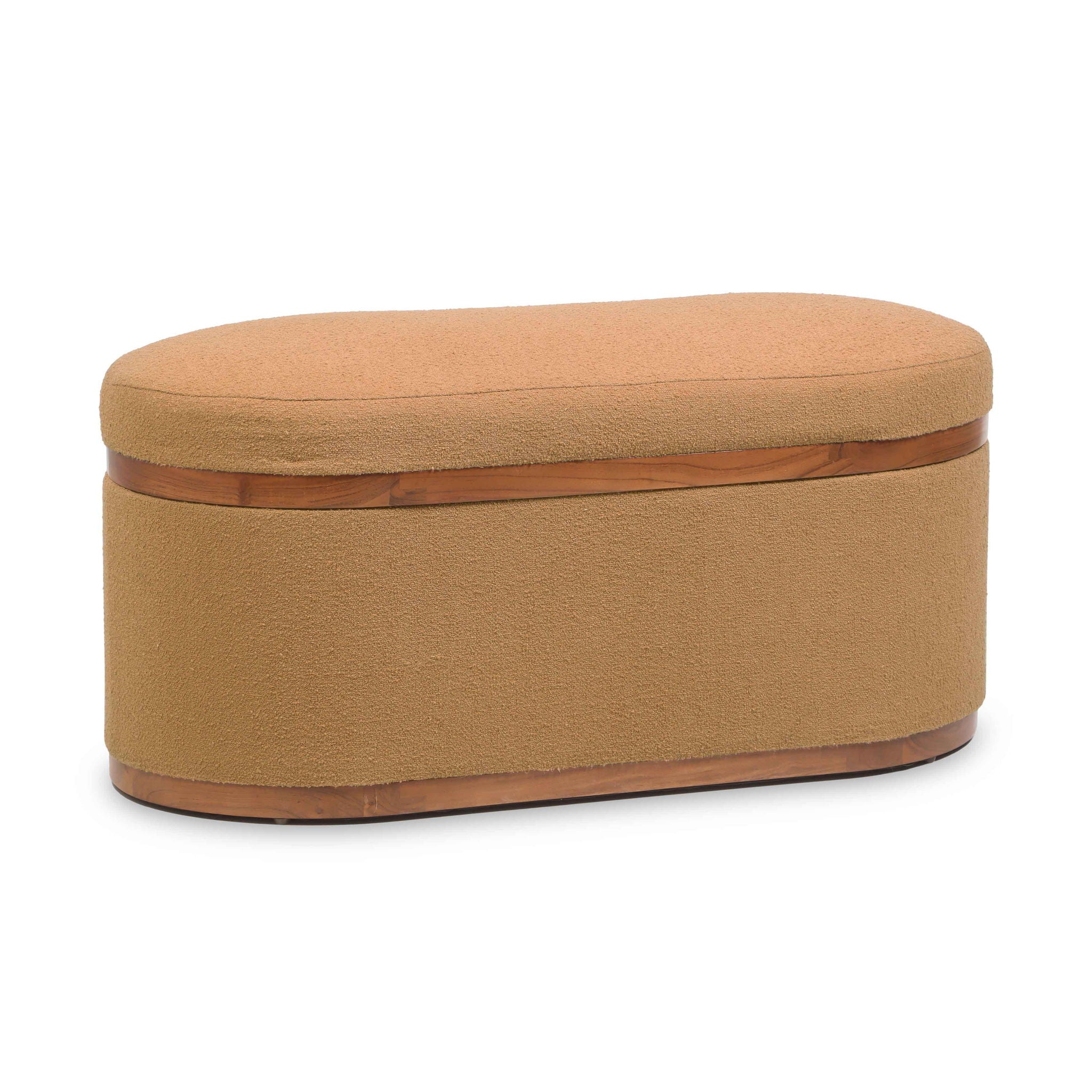 Olivier - Boucle Oval Storage Ottoman - Urban Living Furniture (Los Angeles, CA)