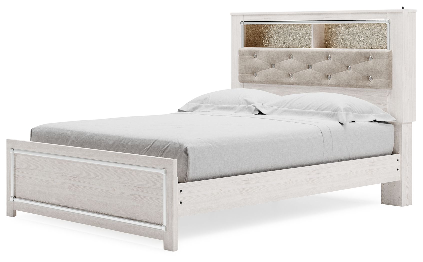 Altyra - White - Queen Panel Bookcase Bed With Roll Slats - Urban Living Furniture (Los Angeles, CA)