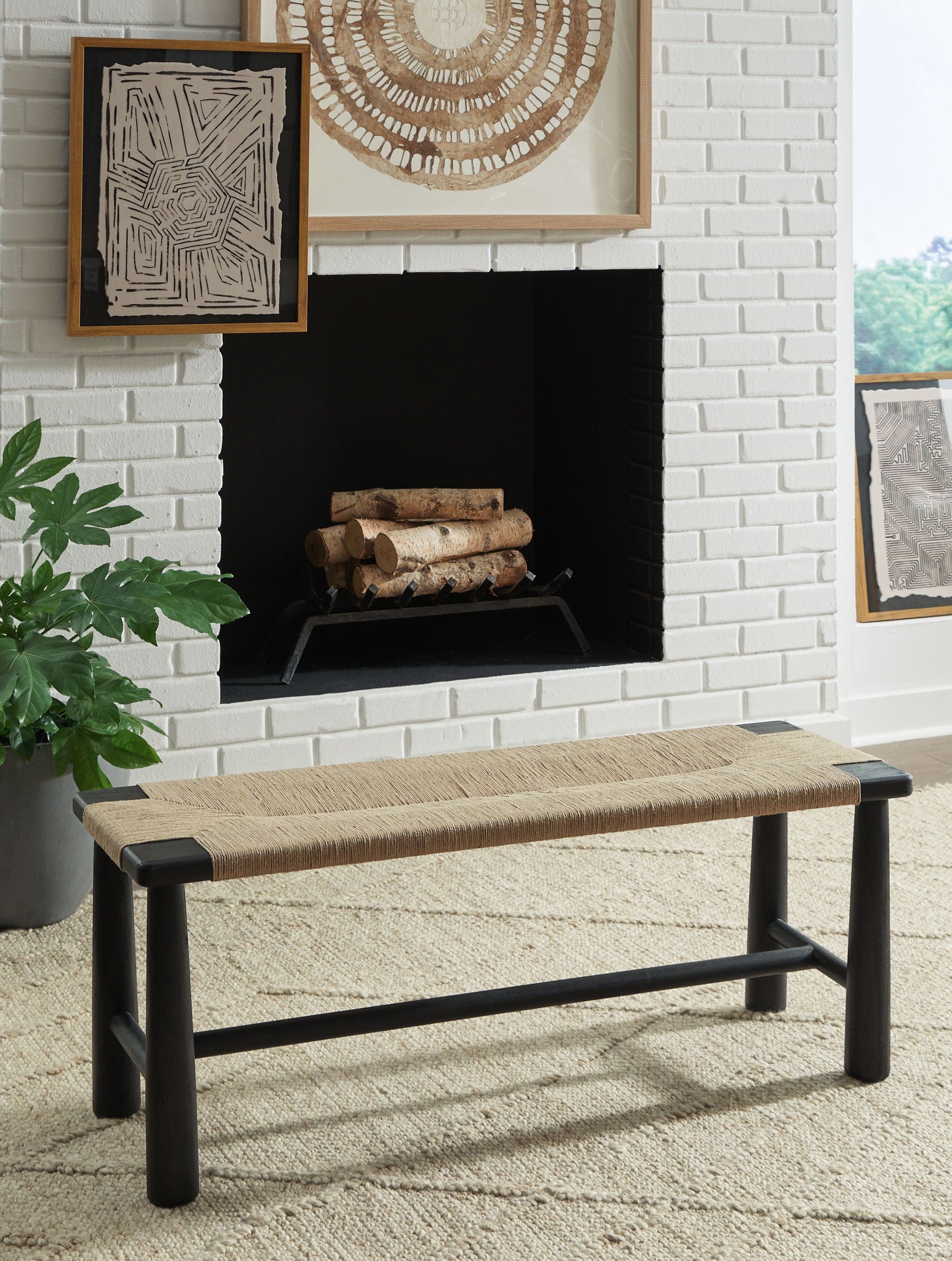 Acerman - Black / Natural - Accent Bench - Urban Living Furniture (Los Angeles, CA)