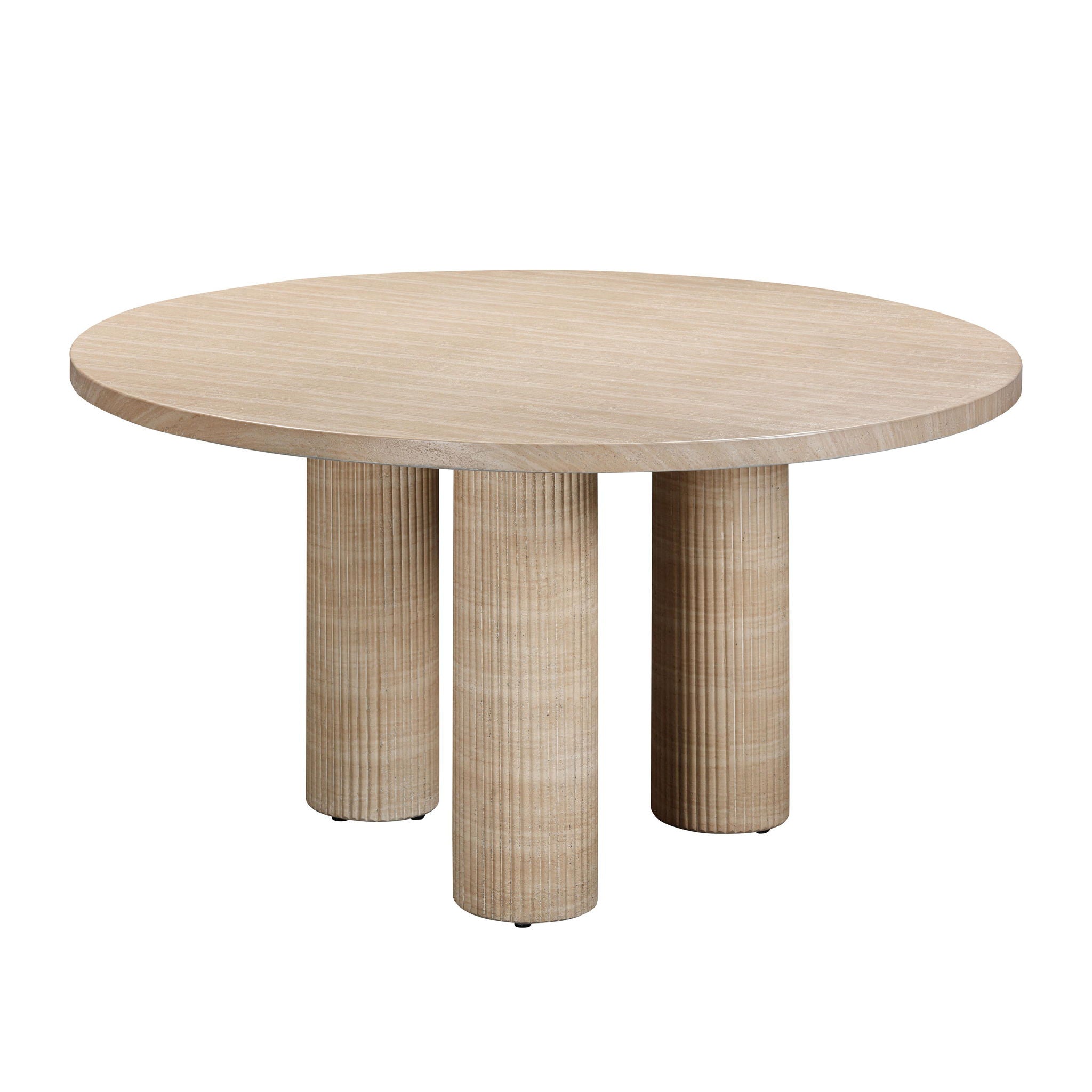 Patti - Textured Indoor / Outdoor Round Dining Table - Travertine - Urban Living Furniture (Los Angeles, CA)