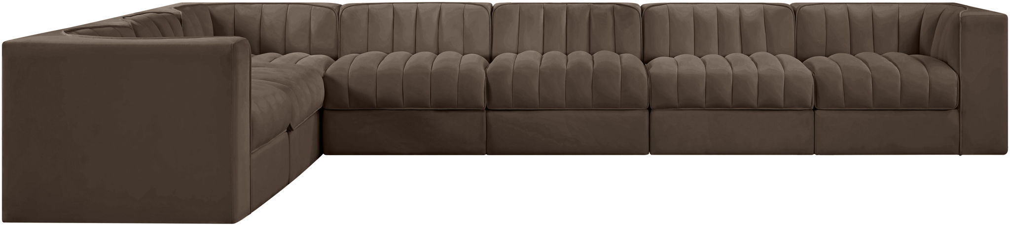 Rummi - Velvet Performance Fabric Upholstered 7 Piece Modular Sectional (With 3 Corner Chairs) - Urban Living Furniture (Los Angeles, CA)