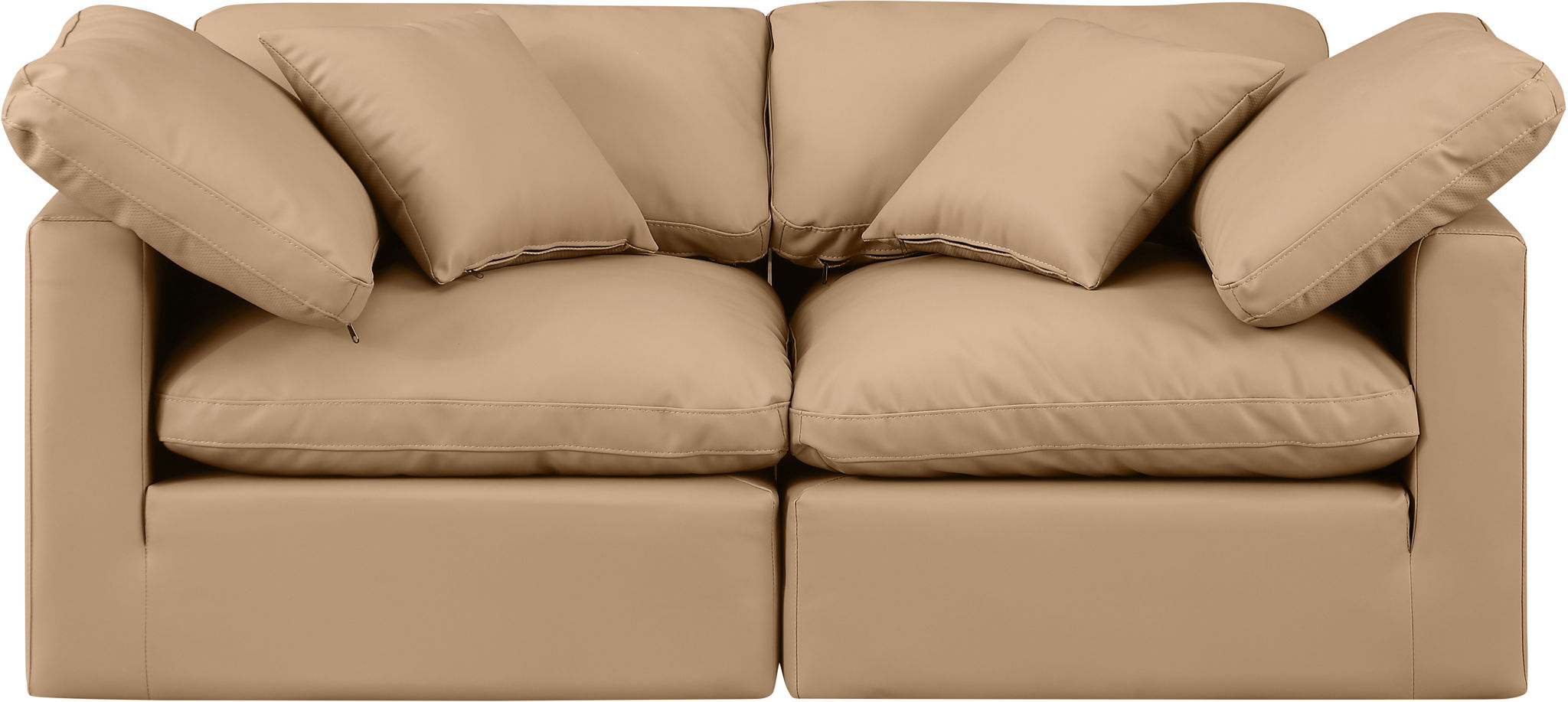 Indulge - Faux Leather 2 Piece Modular Sofa - Tan - Urban Living Furniture (Los Angeles, CA)