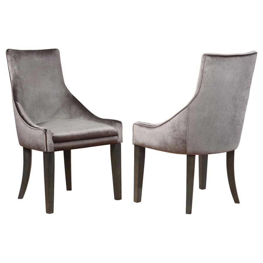 Phelps - Velvet Upholstered Dining Side Chair (Set of 2) - Gray - Urban Living Furniture (Los Angeles, CA)