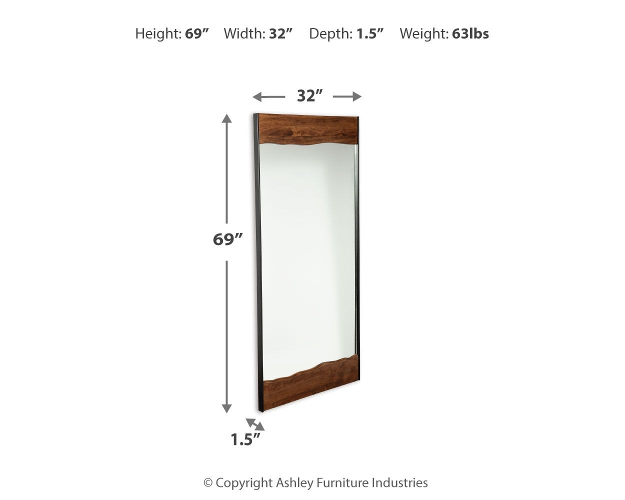Panchali - Brown / Black - Floor Mirror - Urban Living Furniture (Los Angeles, CA)