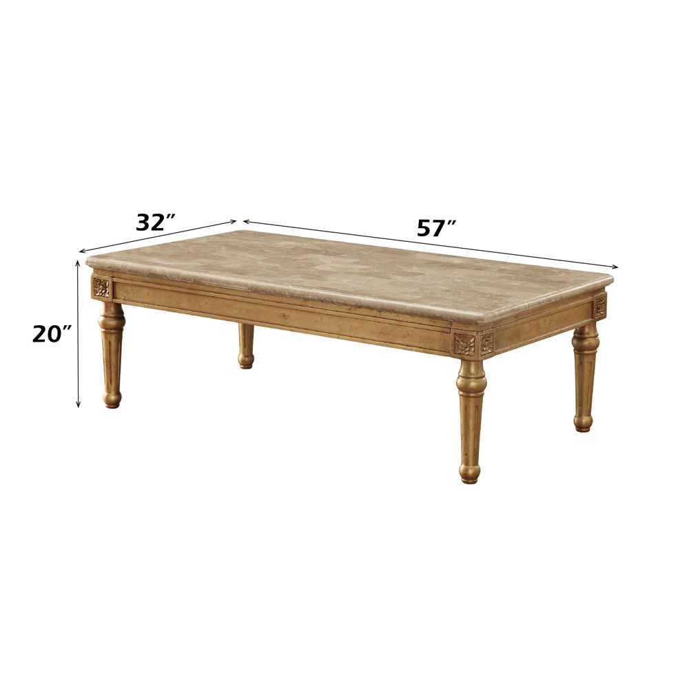 Daesha - Coffee Table - Marble Top & Antique Gold - Urban Living Furniture (Los Angeles, CA)